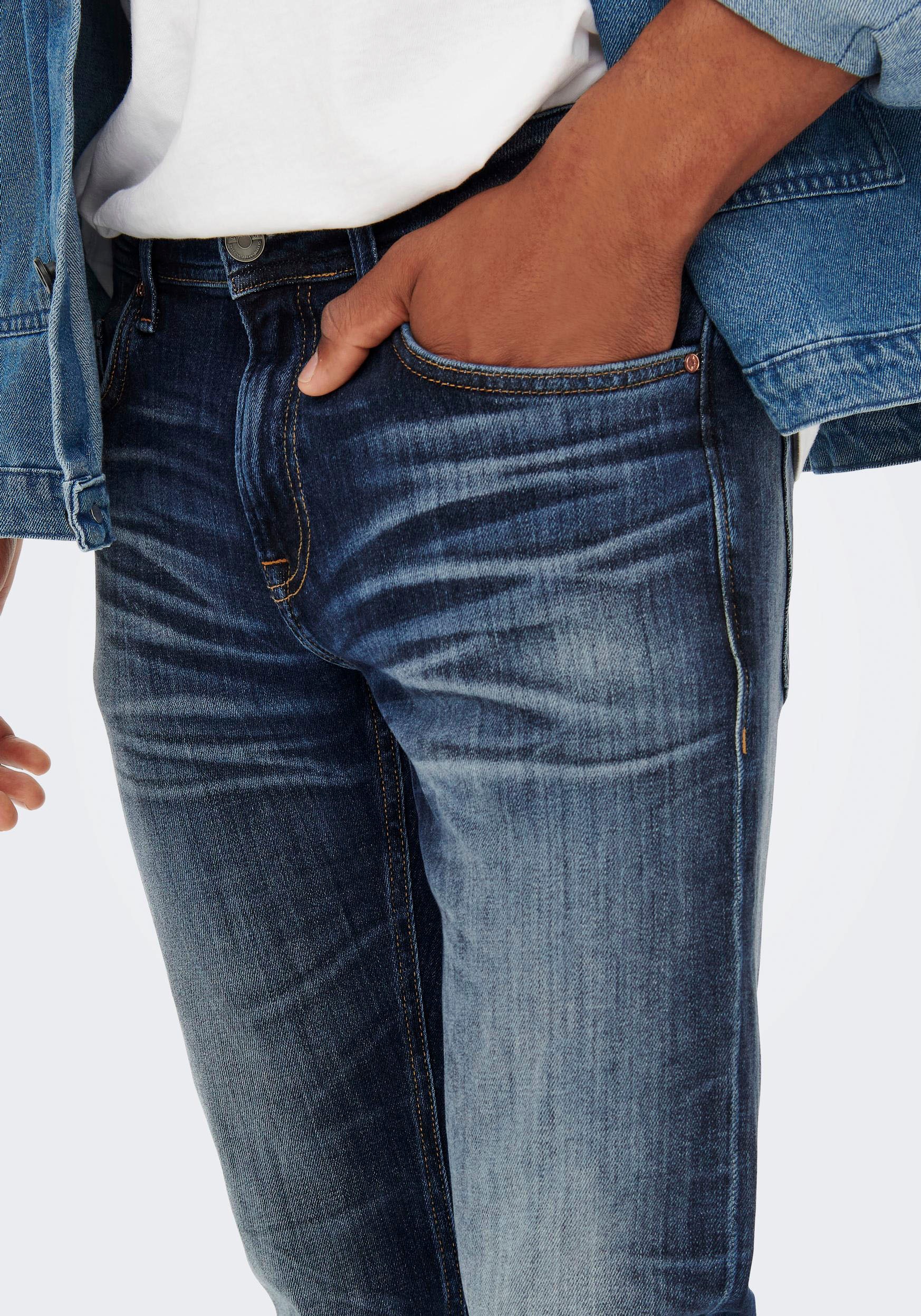 ONLY & SONS Straight-Jeans »ONSWEFT REG. MBD 5094 TAI DNM NOOS«, im 4-Pocket-Style