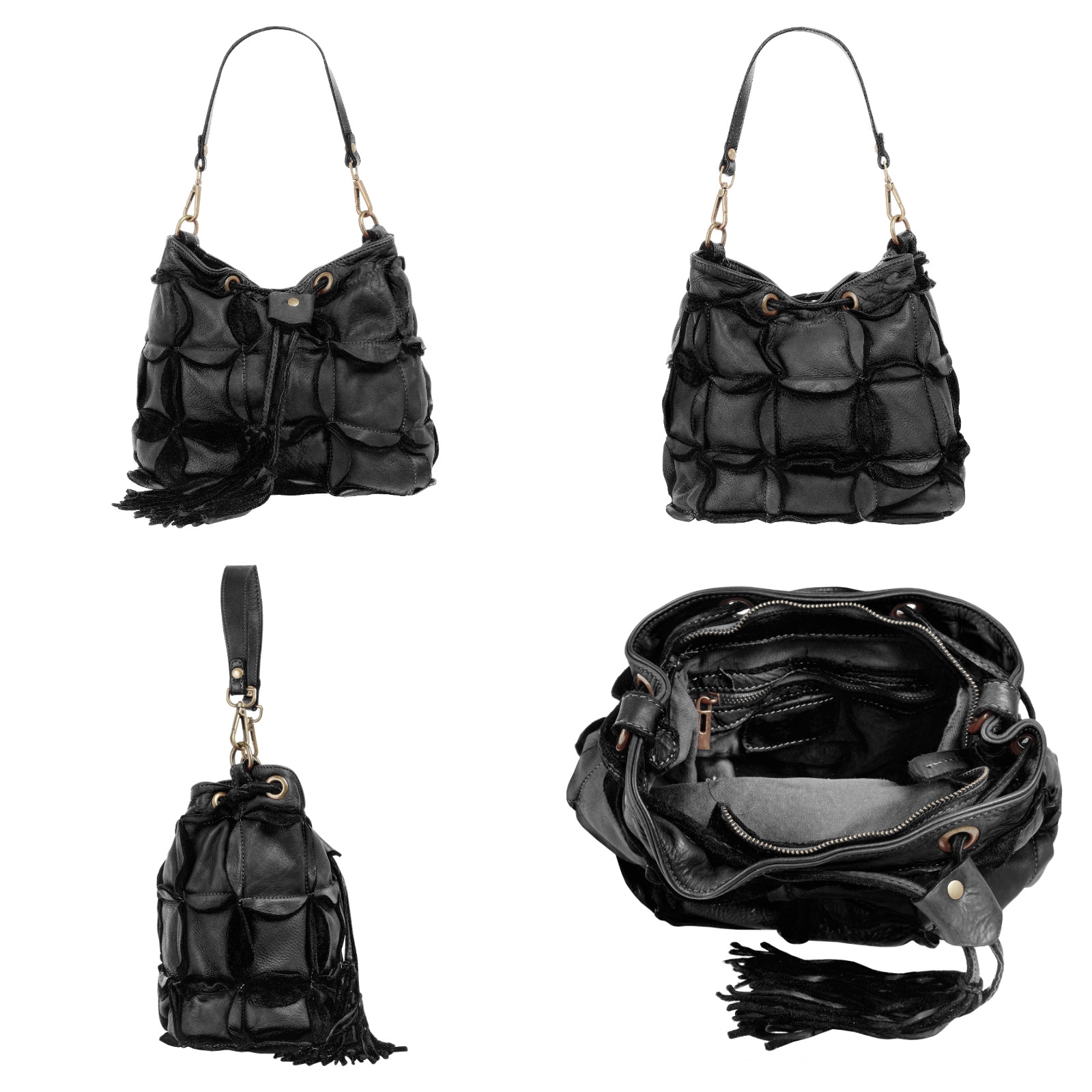 Samantha Look Henkeltasche, echt Leder, Made in Italy