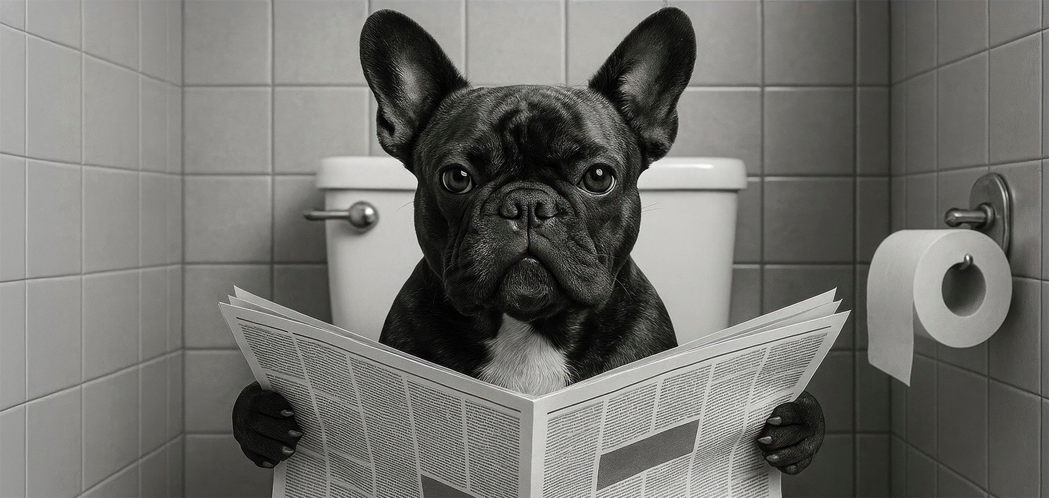 Bönninghoff Bild »WC HUND 33x70 cm – Leinwandbild Keilrahmen Deko modern«
