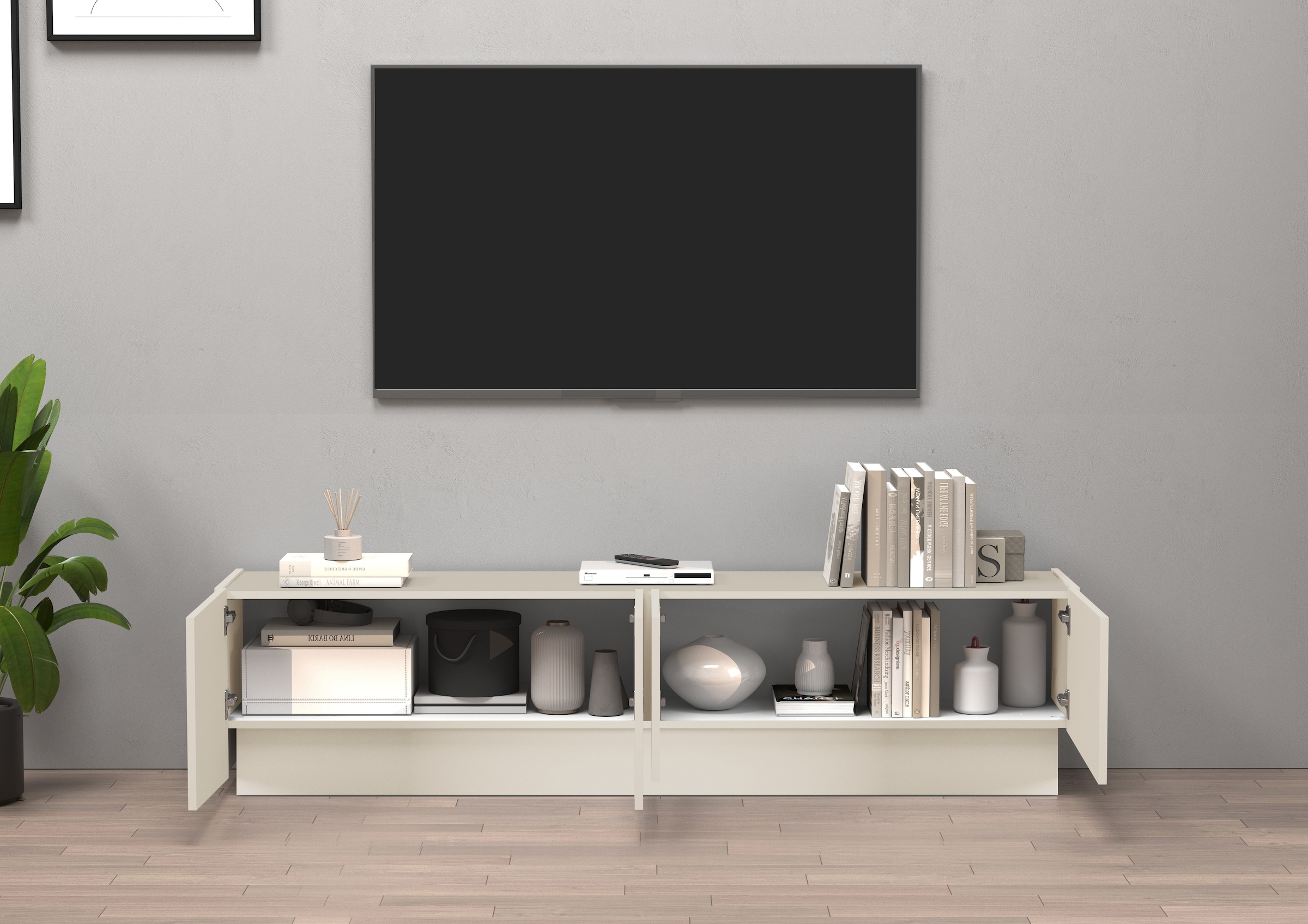 INOSIGN Lowboard »VELA, Lowboard, Breite 180 cm, Design mit schrägen Türen« 1 Stk. tlg. Made in Italy, Maße-B/T/H: 180x35x45, Lowboard, TV-Board, TV-Kommode