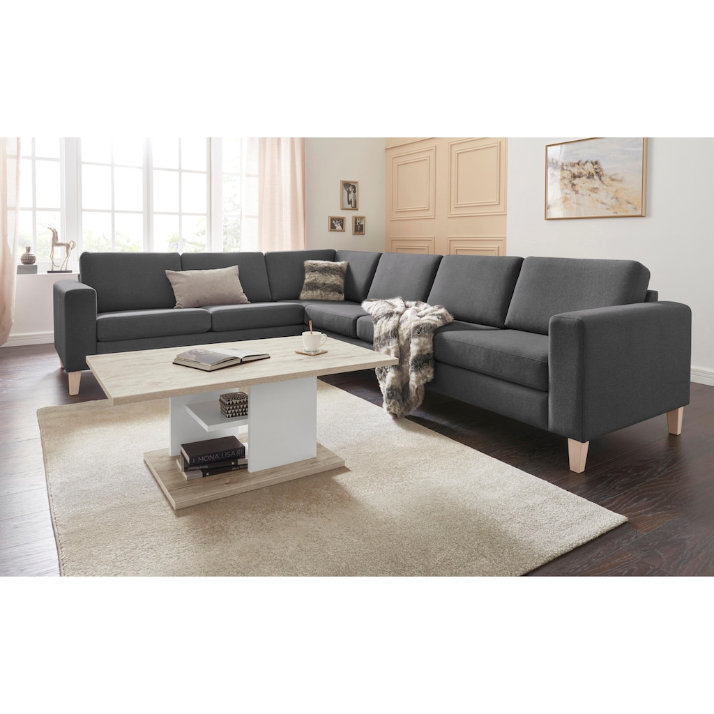 ATLANTIC home collection Ecksofa »Terra«, mit Wellenunterfederung, langer Schenkel links oder rechts montierbar