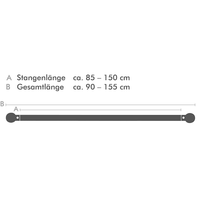 ausziehbar Good »Crystal«, läufig-läufig, 1 Life Vitragenstange