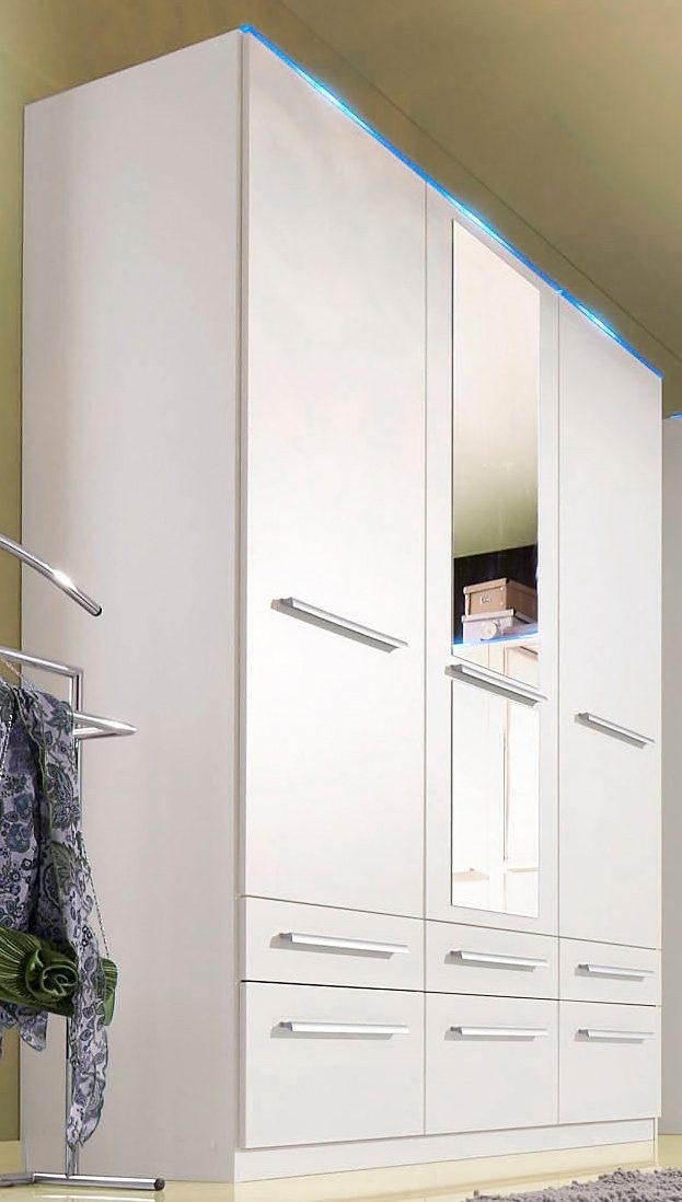 priess Kleiderschrank »Schrank Garderobe Wäscheschrank Barcelona in 5 Breiten«, viel Stauraum, geräumige Schubkästen, mit Spiegel, MADE IN GERMANY
