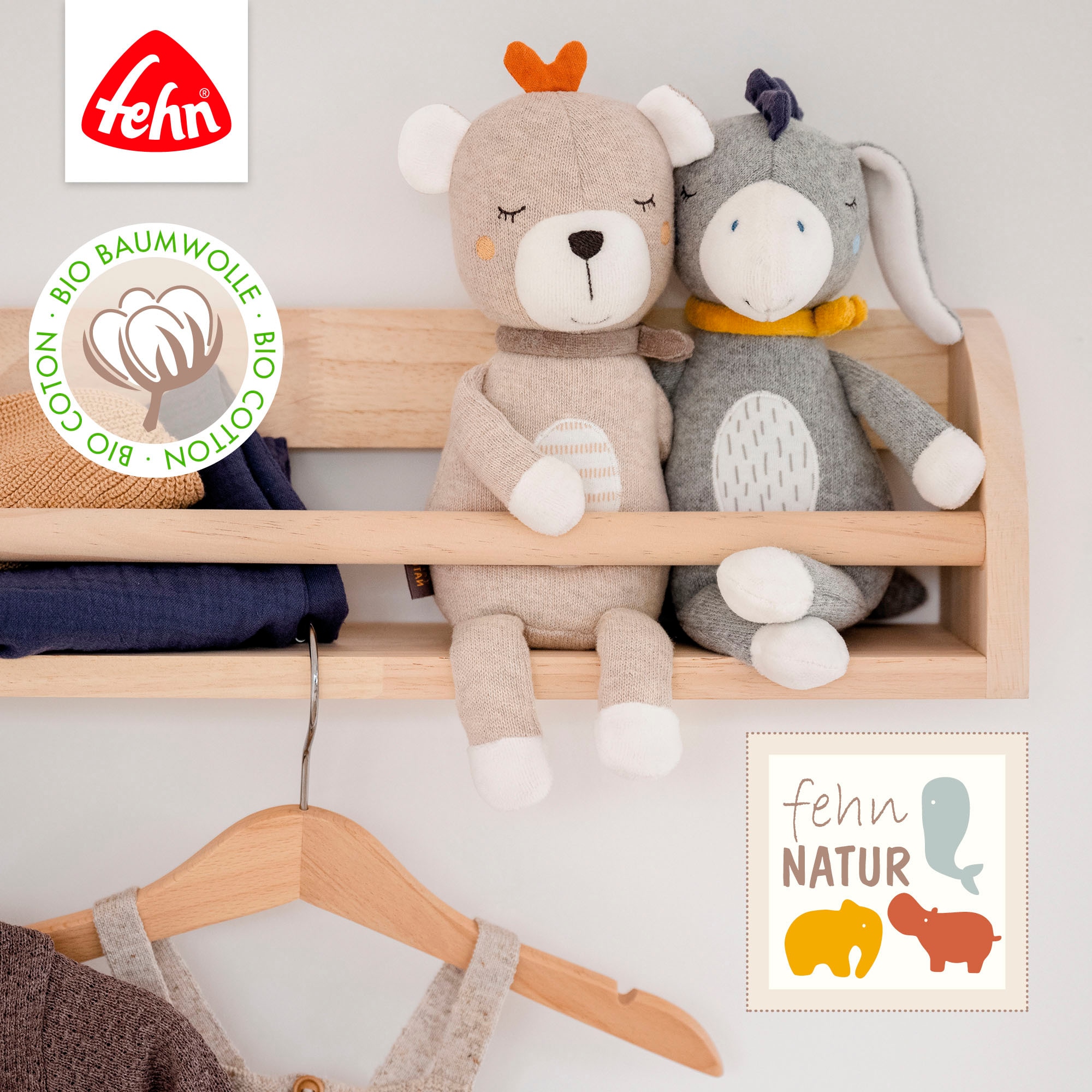 Fehn Greifling »fehnNATUR, Holz-Greifling Teddy«, mit Holzring