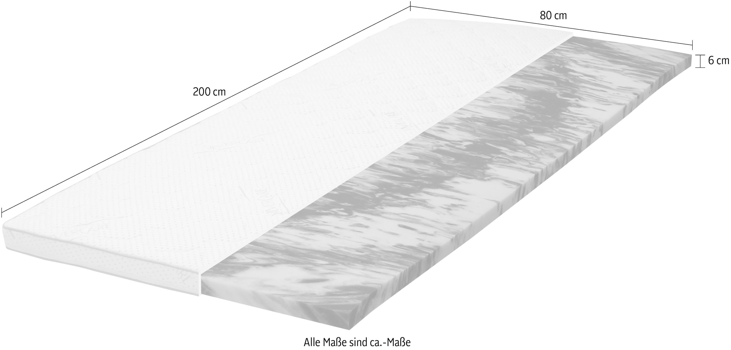hapo Topper »"Paris", Gelschaumtopper in verschiedenen Breiten« Silvercare-Bezug mit antibakterieller Ausrüstung