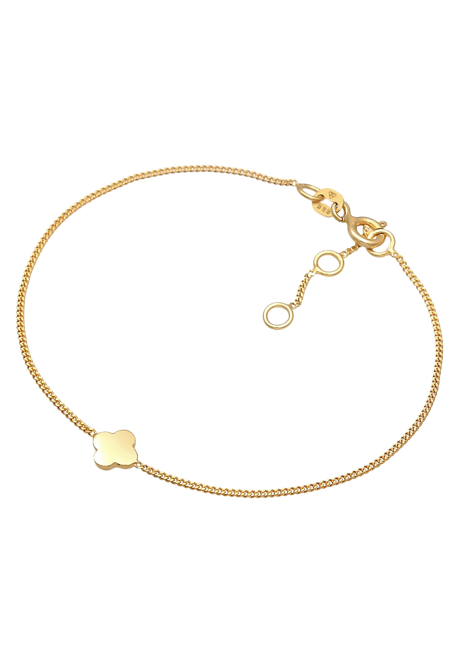 Elli Premium Armkette »Armband Kleeblatt Glück Talisman 585 Gelbgold«