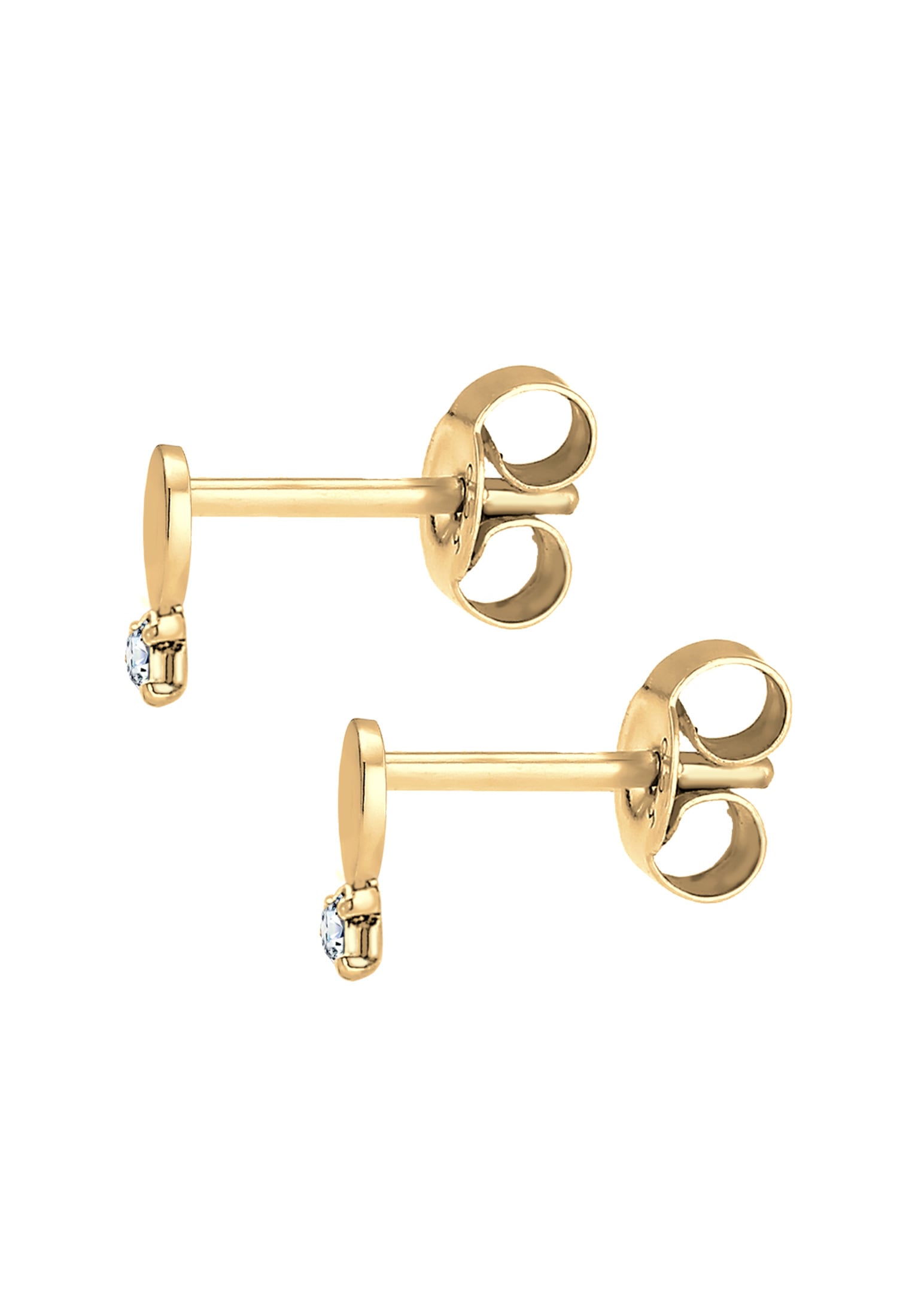 Elli DIAMONDS Paar Ohrstecker »Ohrringe Ohrstecker Kreis Diamant Weiß Brillantschliff (0.03 ct) 585 Gelbgold«