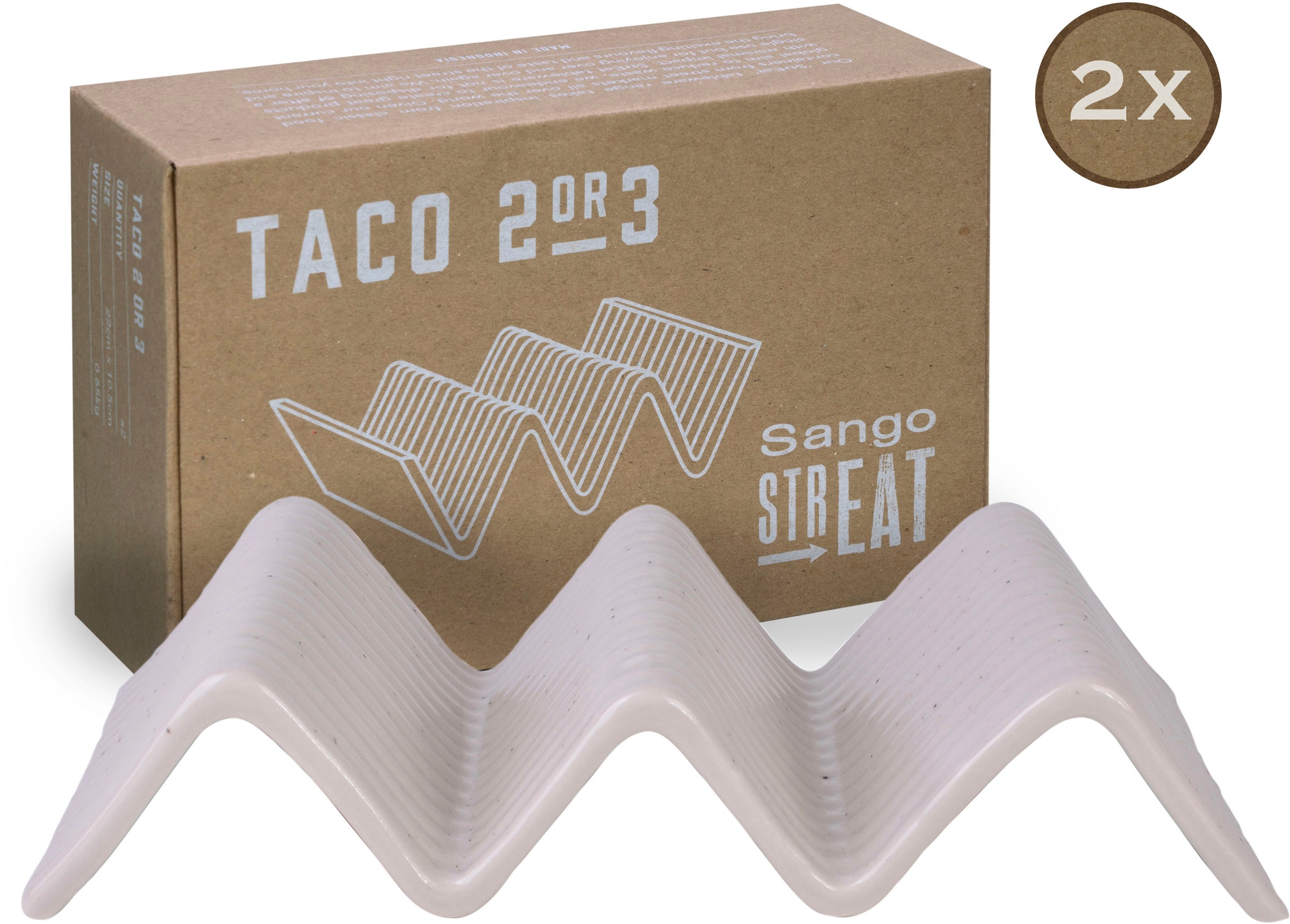 CreaTable Servierplatte »Taco Stand«, (Set, Topaktueller weiß, Trend Set, 3 „Streat Servier XXL Jahren mit Garantie 2 tlg.), Food“