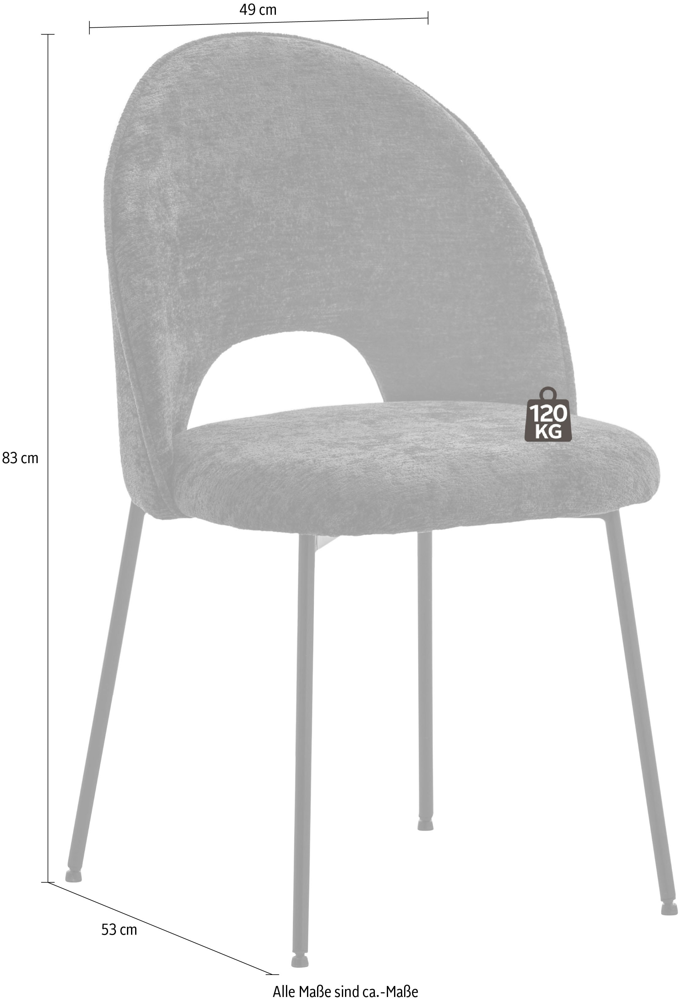 Home affaire Stuhl, (Set), mit Metallgestell