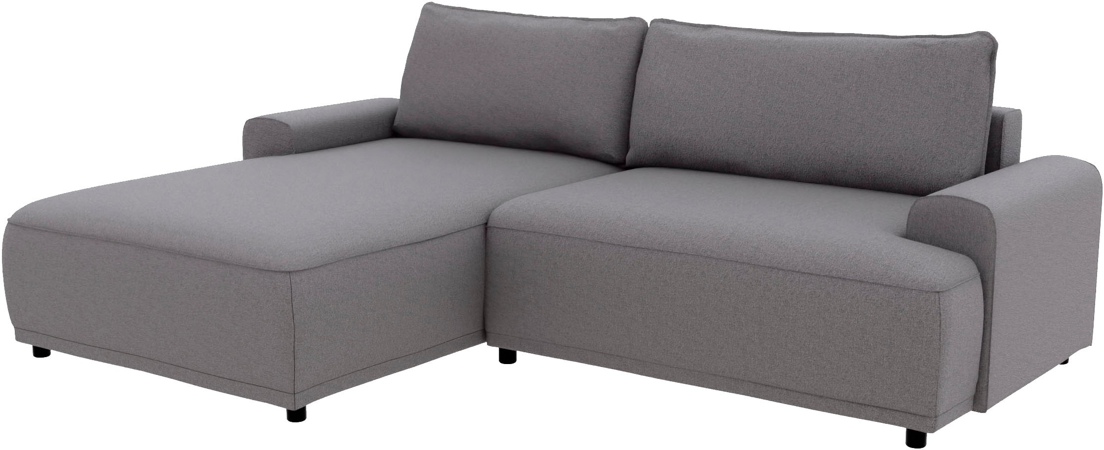 TRENDMANUFAKTUR Ecksofa »Fordon, Schlafsofa mit Bettkasten, Couch in L-Form, Breite 250 cm« in Struktur LUMOS, 3D-Effekt, anthrazit, Recamiere links