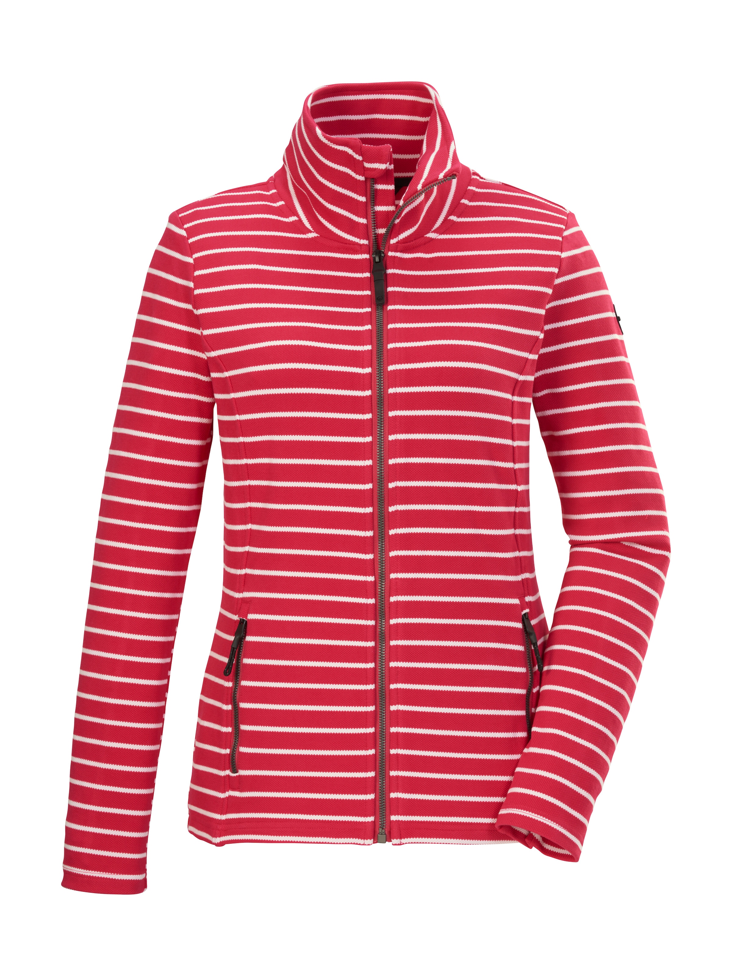G.I.G.A. DX by killtec Strickjacke »GS 60 WMN FLX JCKT« Gestreifte Damenjacke, Stehkragen, Zipper-Taschen, Kinnschutz