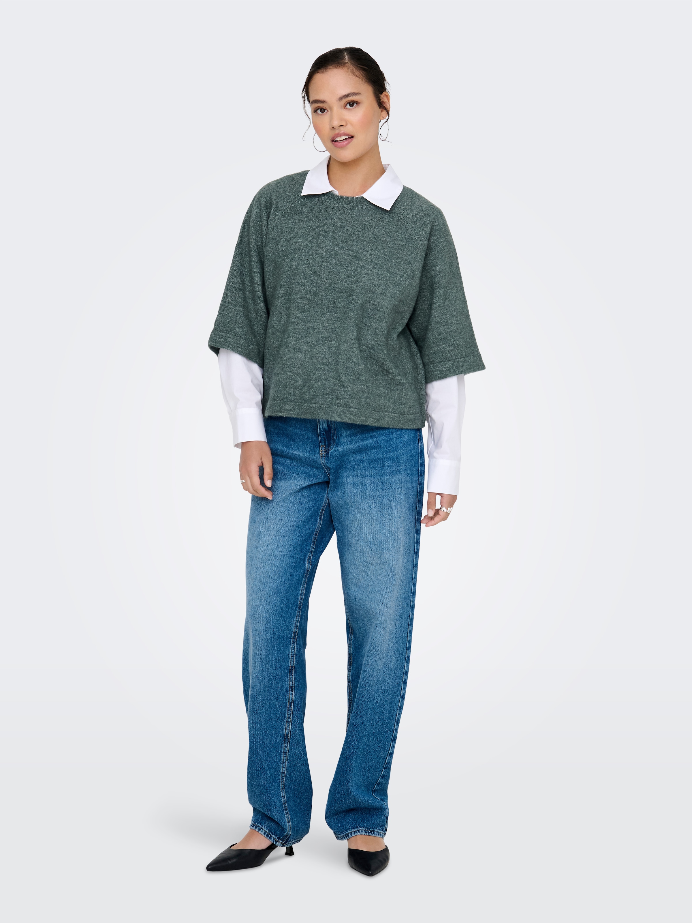 ONLY Strickpullover »ONLSIMONI 3/4 PULLOVER KNT NOOS« mit Fledermaus-Ärmeln