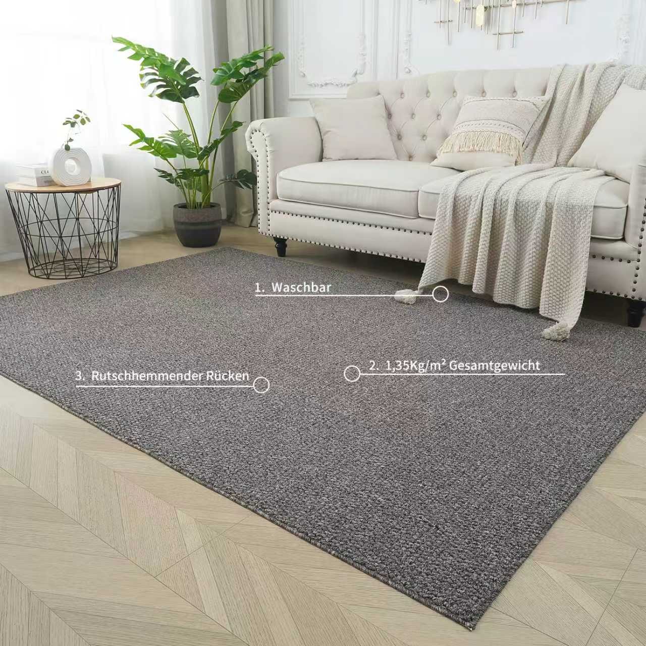 s.Oliver Teppich »Lenni«, rechteckig, 10 mm Höhe, Uni-Farben, kurzflor, waschbar, Wohnzimmer, Schlafzimmer