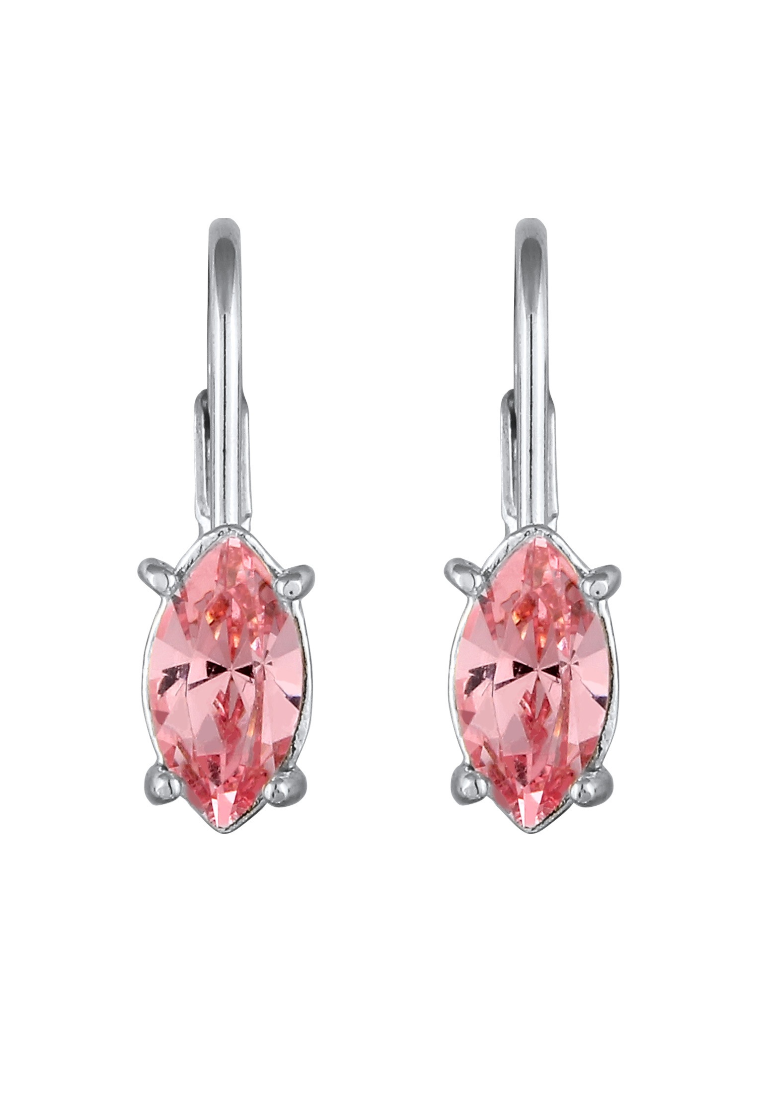 Elli Paar Ohrhänger »Ohrringe Ohrhänger Marquise Glas Kirstalle Rose 925 Sterling Silber«