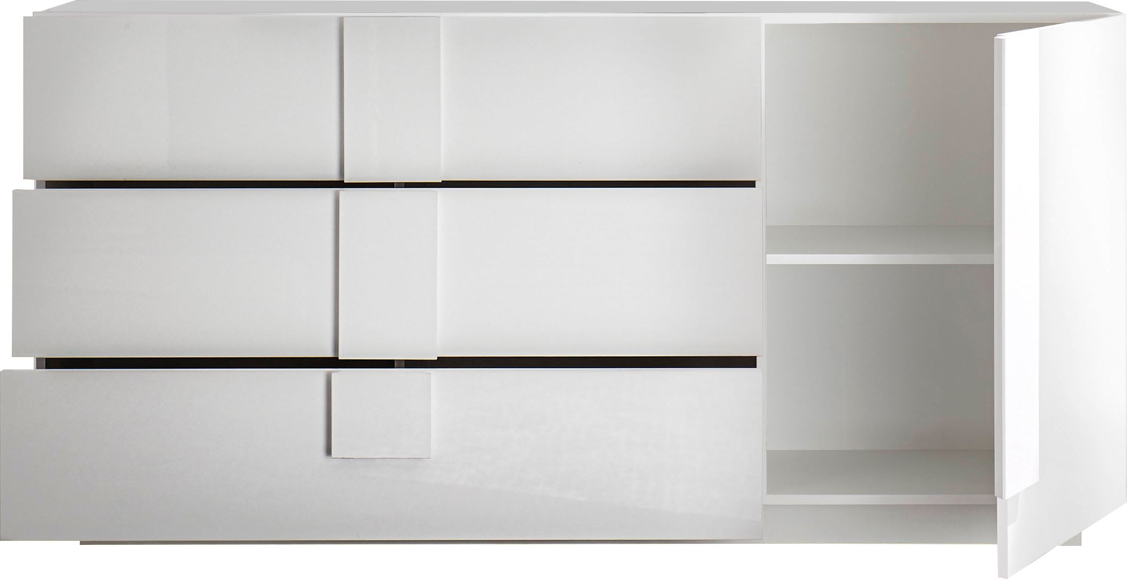 Home affaire Sideboard »Jupiter, Breite 181 cm, Kommode 3 Türen- Soft Closing, 1 Schubkasten« , Anrichte, moderne Griffblende, FSC®, cleveres Stauraumkonzept