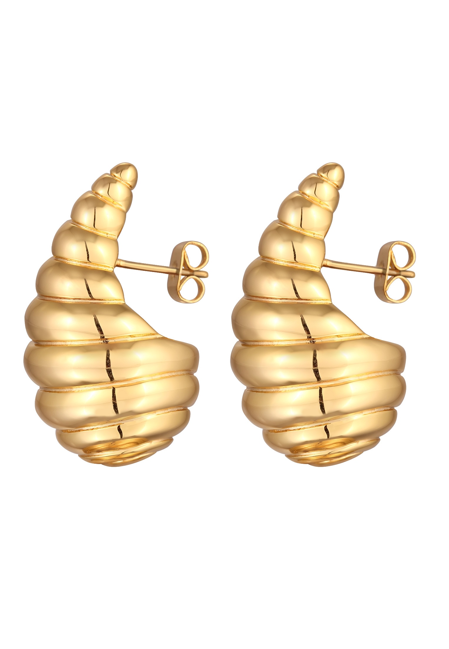 Elli Paar Ohrstecker »Ohrringe Ohrstecker Tropfen Muschel Goldfarben«