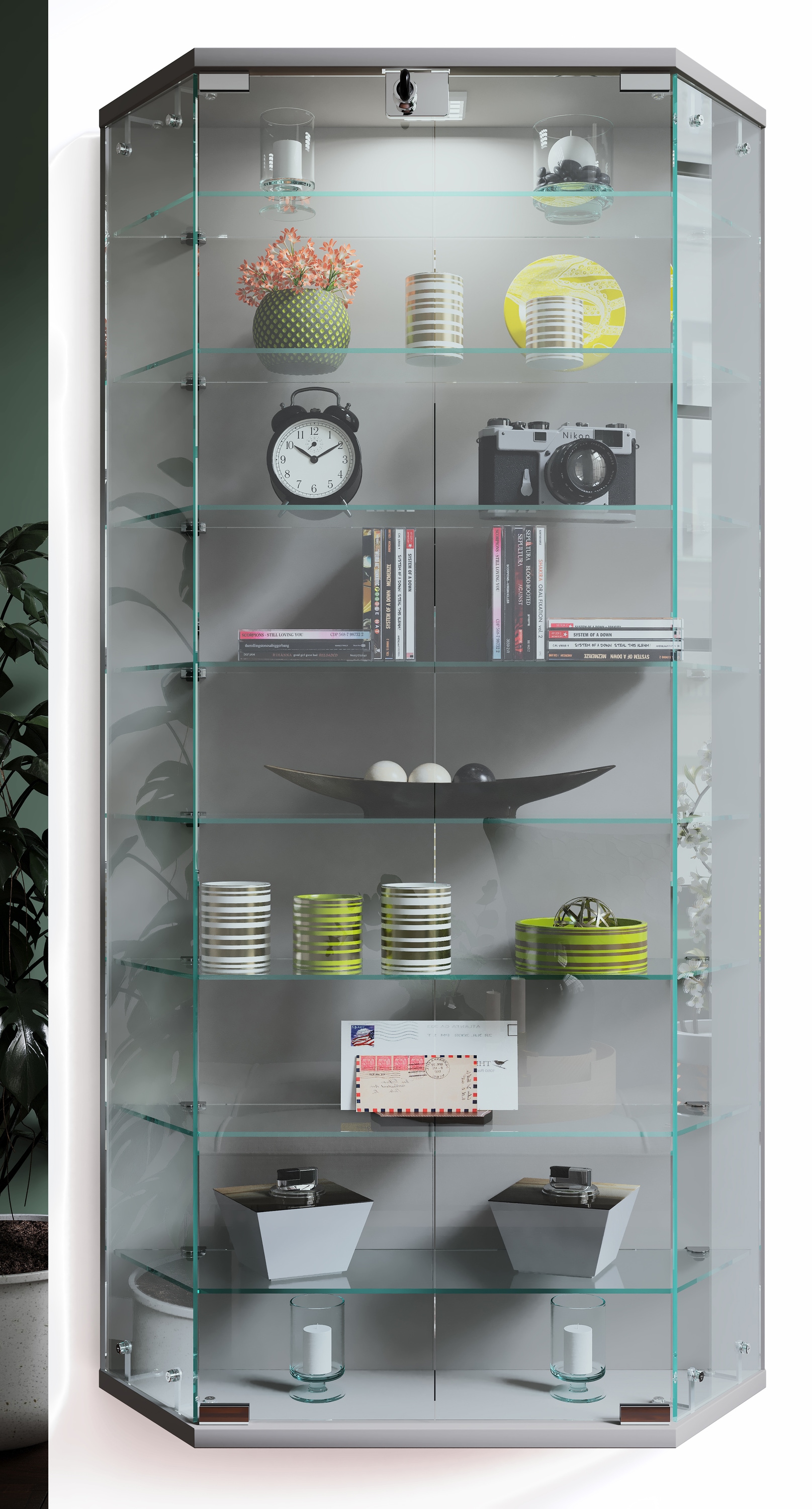 VCM Wandregal »Wandvitrine Hängevitrine Glasvitrine Benila XL« 1 Stk. tlg.