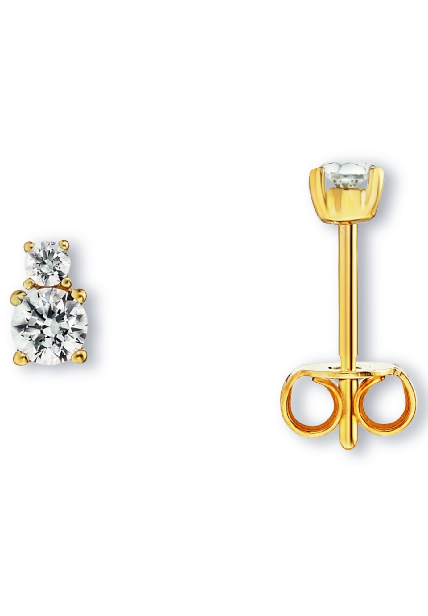 ONE ELEMENT Paar Ohrstecker »Zirkonia Ohrringe  Ohrstecker aus 333 Gelbgold«