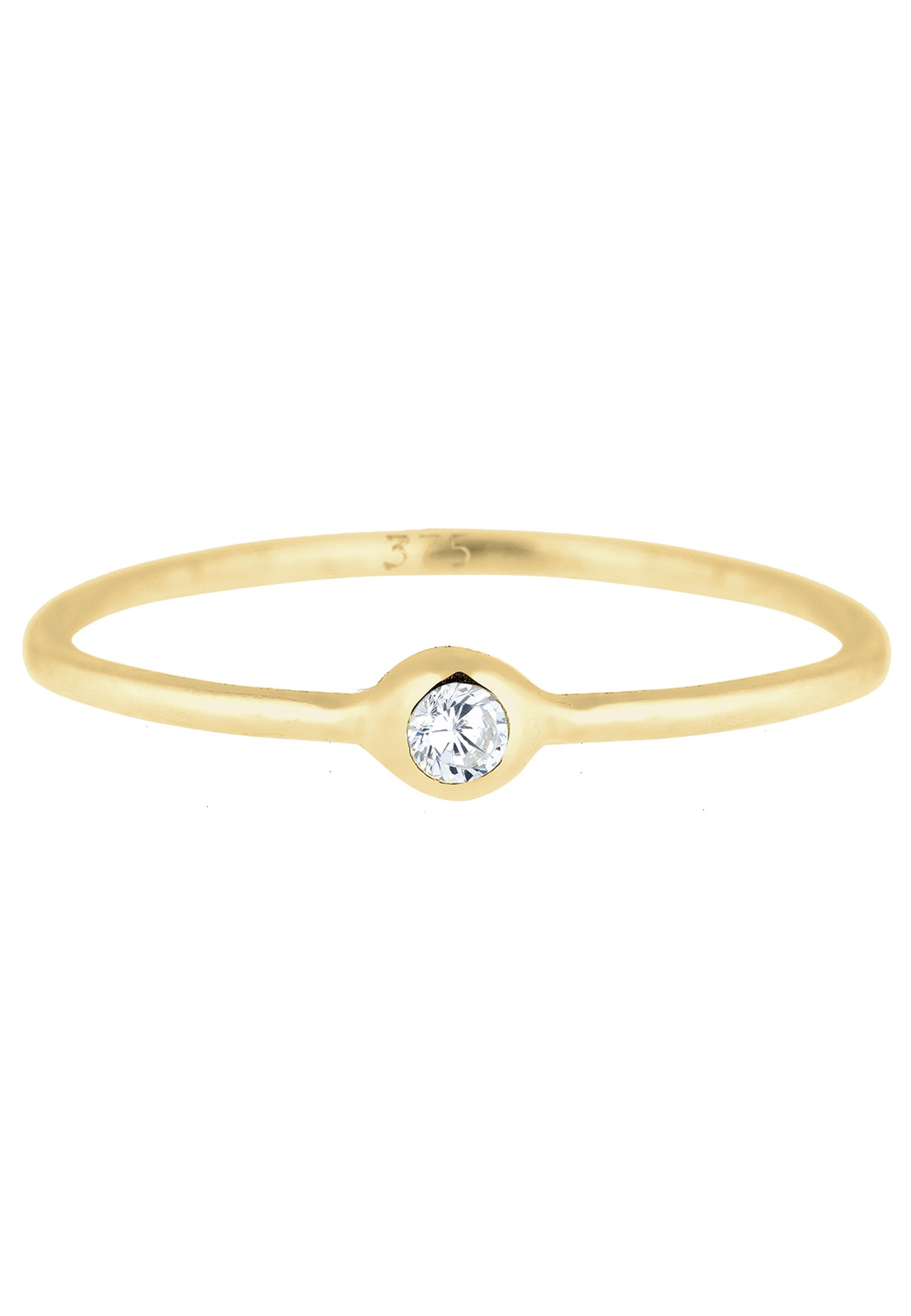 Elli Premium Silberring »Ring Solitär Zirkonia 375er Gelbgold«