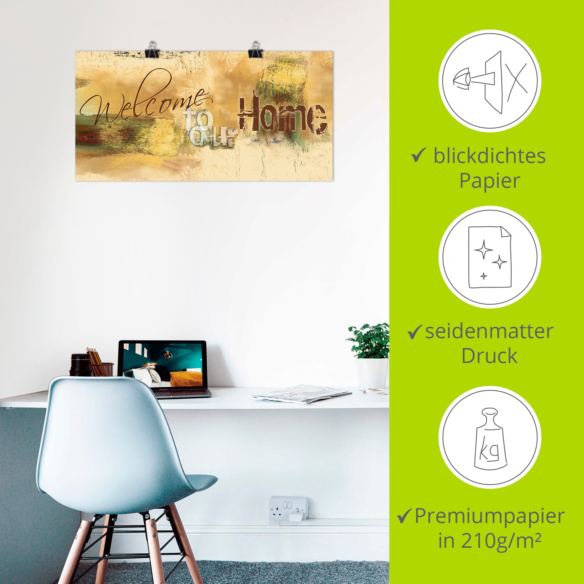 Artland Wandbild »Willkommen in unserem Zuhause« Sprüche & Texte 1 Stk. tlg. als Leinwandbild, Poster in verschied. Größen