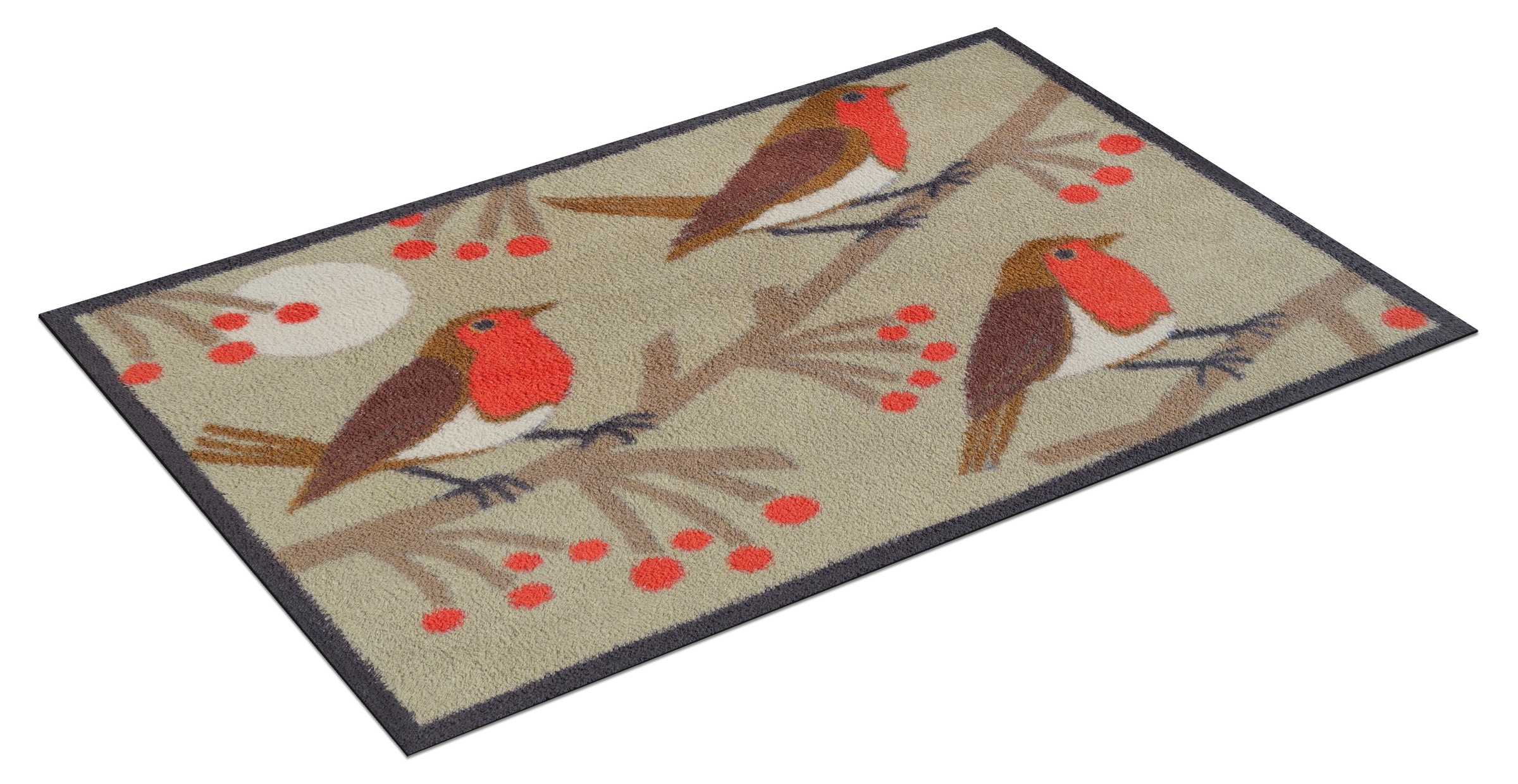 Turtle Mat Fußmatte »Red Robins« rechteckig 9 mm Höhe waschbar und trocknergeeignet