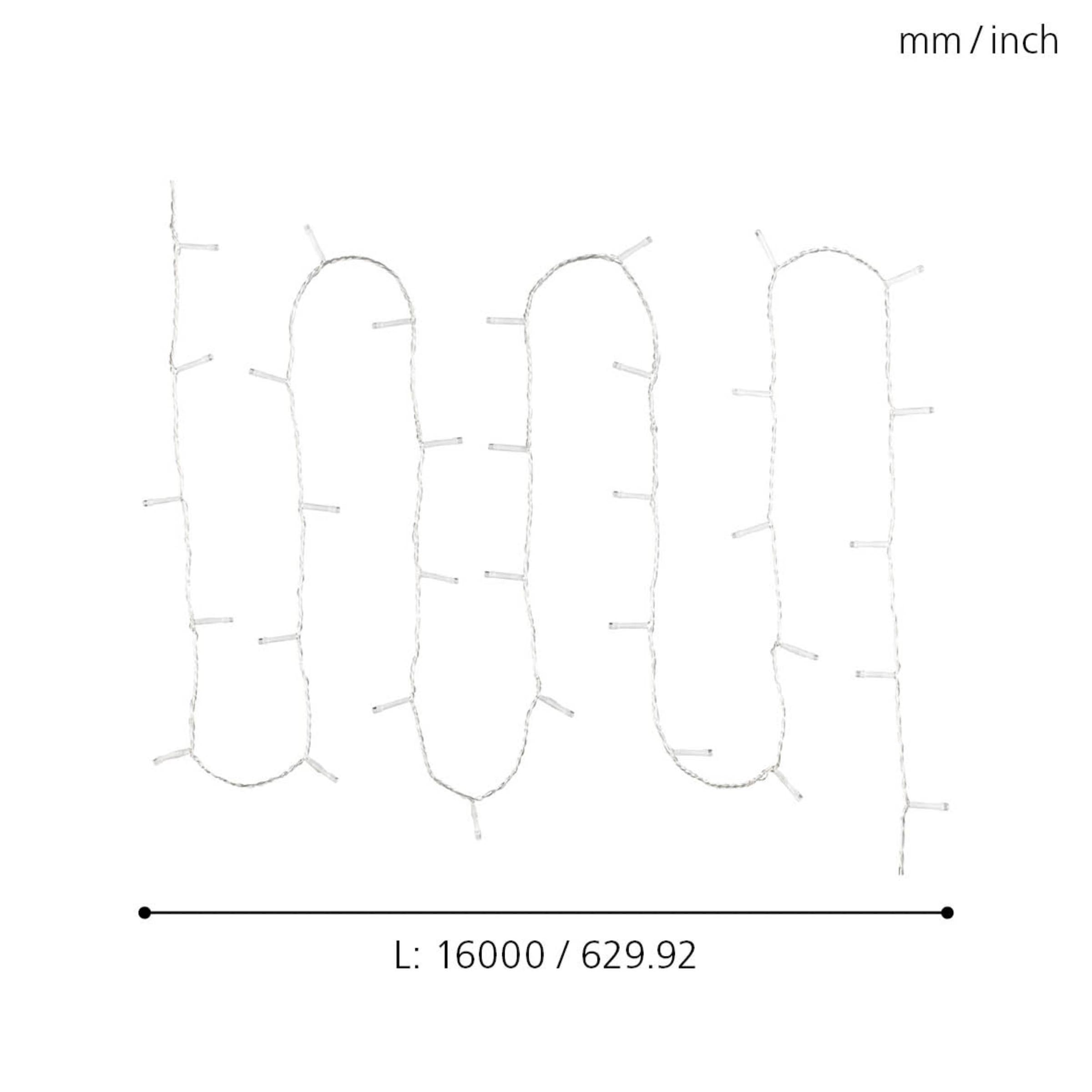 EGLO LED-Lichterkette »SERIE LED - Weihnachtsdeko - Beleuchtung - Winterdeko«, 160 St.-flammig, Lichterkette, Außenbeleuchtung warmweiß, mit Kabel, 16 m