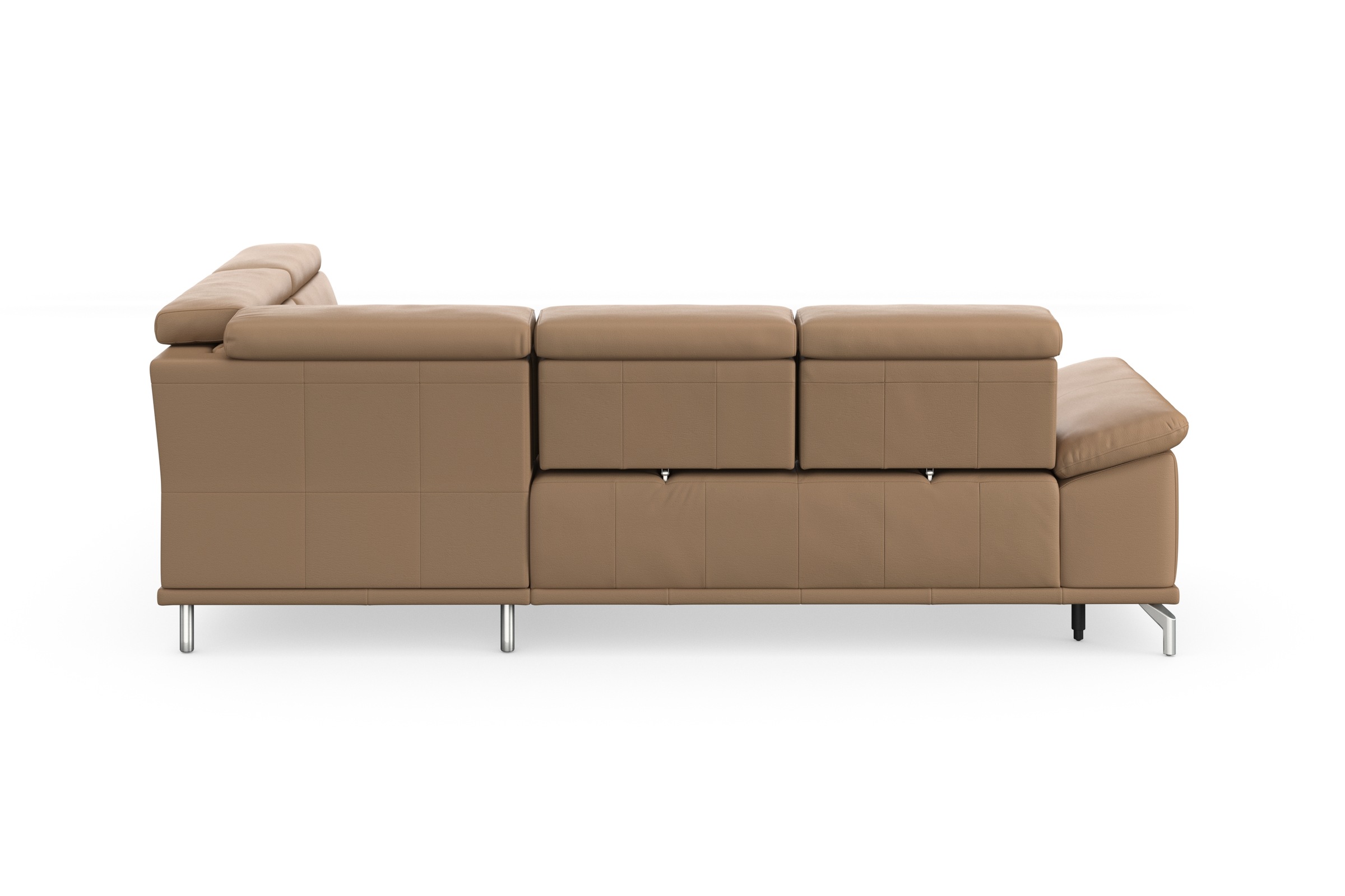 sit&more Ecksofa »Cabrio L-Form, B: 274 cm, mit Sitztiefen-, Arm- & Kopfteilverstellung«, 3 Nierenkissen, Federkern, optional Bettfunktion und Stauraum