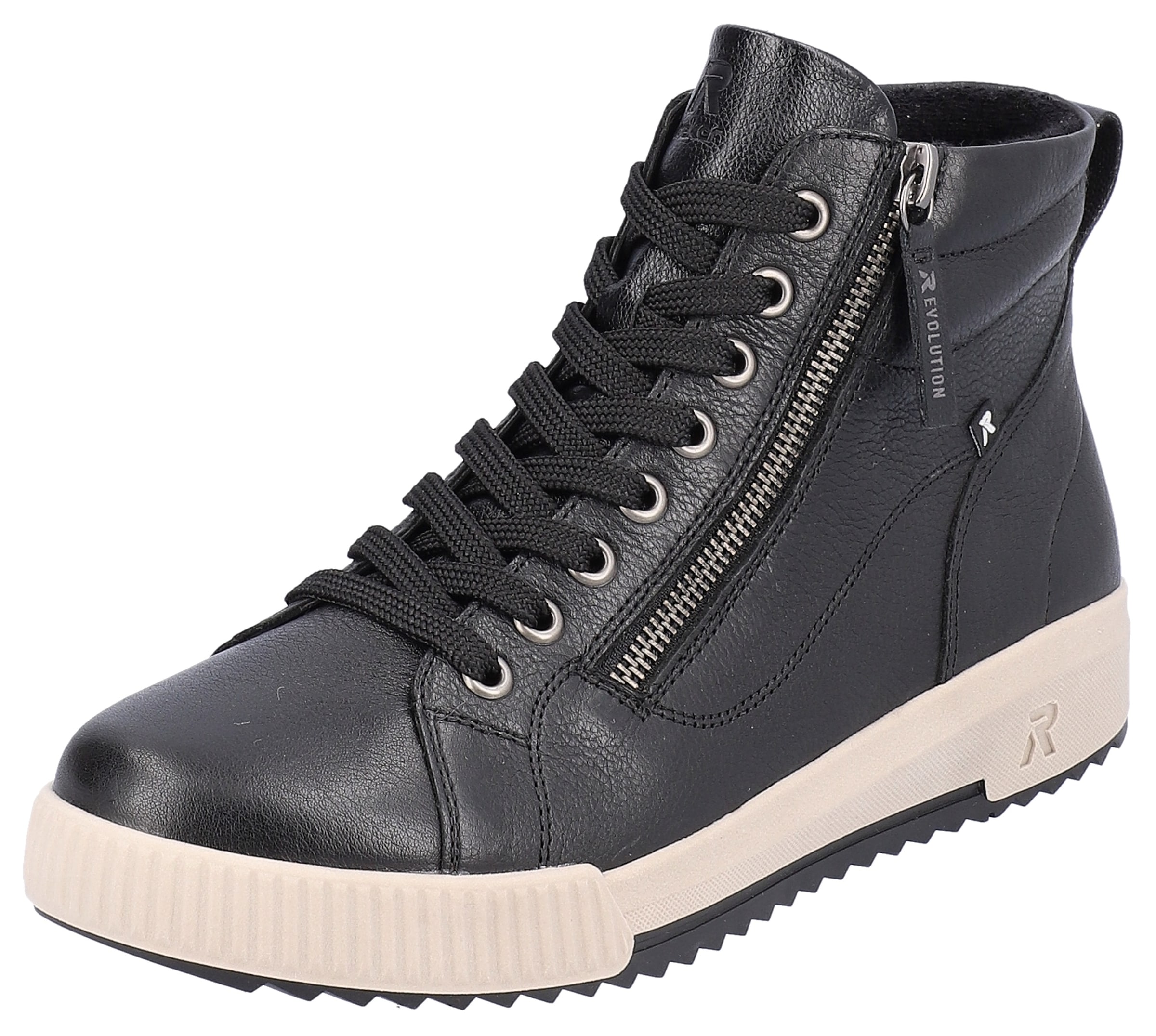 Schnürboots, Stiefelette, High Top Sneaker, Freizeitboots mit Reißverschluss