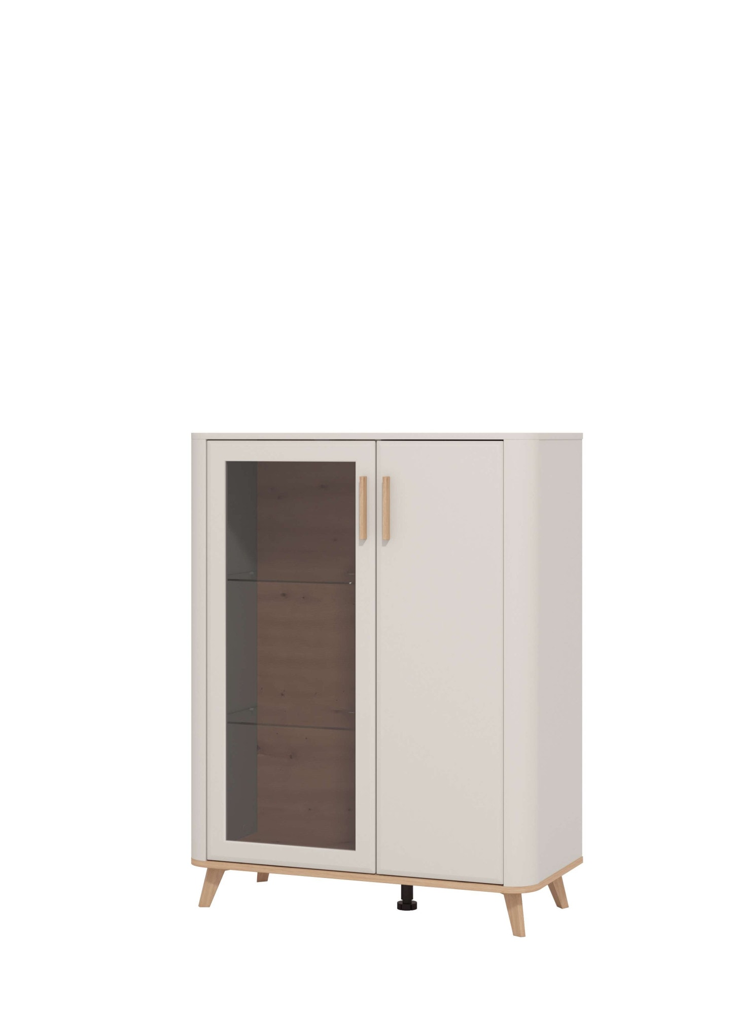 Home affaire Highboard »Darwen Sideboard, Kommode, Anrichte, Schrank, Vitrine« Abgerundete Kanten, matte Kaschmir-Oberflächen, mit 4 Böden