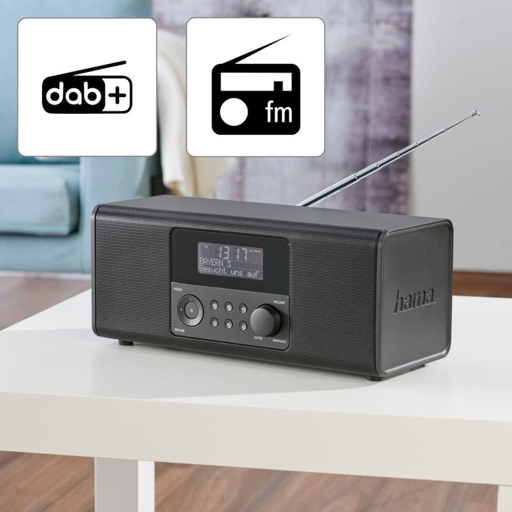 Hama Digitalradio (DAB+) »Digital Radio, DAB Radiowecker, FM/Stereo/6W DR1400«