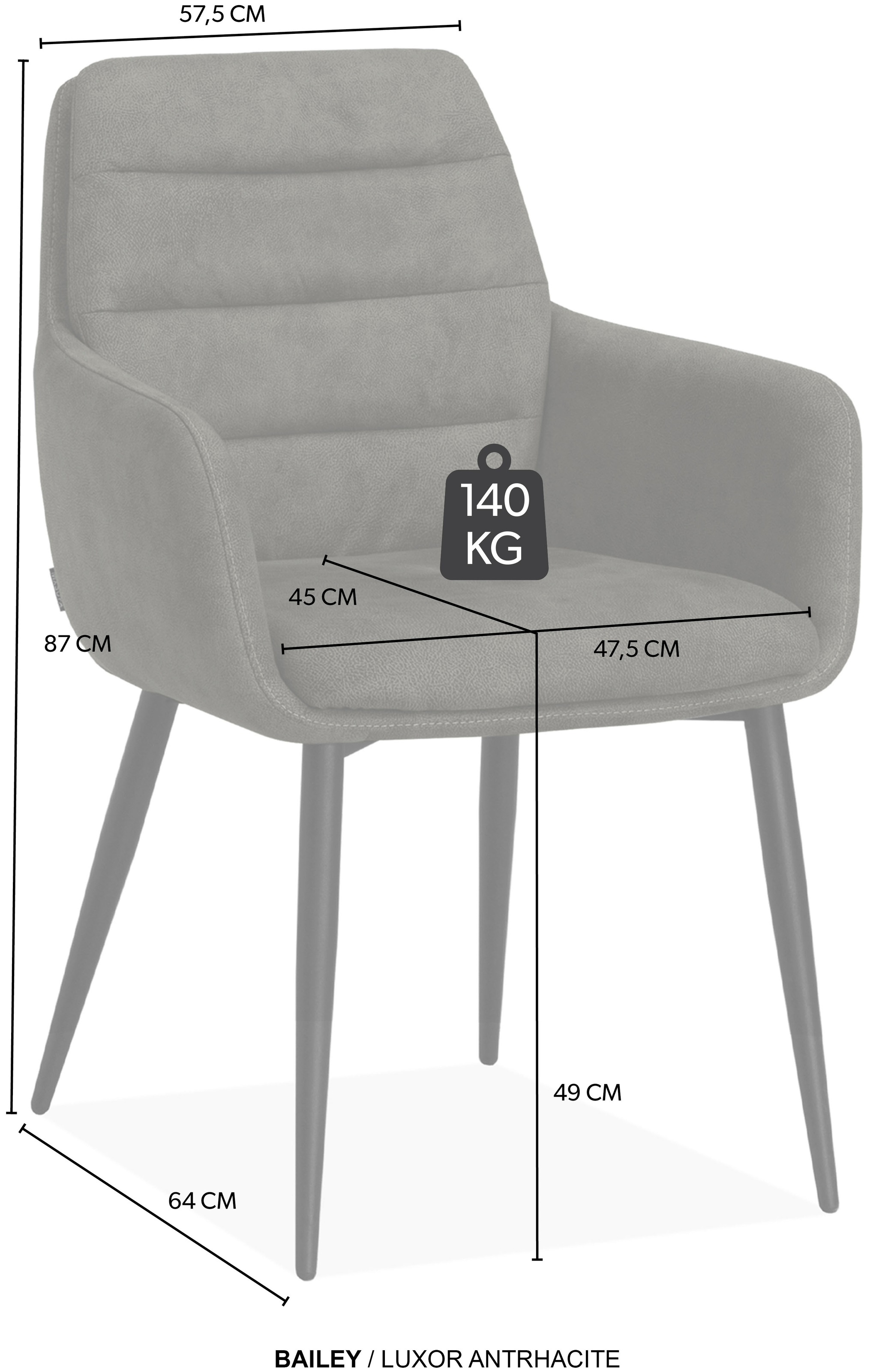 OMG Design Armlehnstuhl »Bailey« (Set) 1 Stk.Schalenstuhl, Esszimmerstuhl, pflegeleichter Bezug