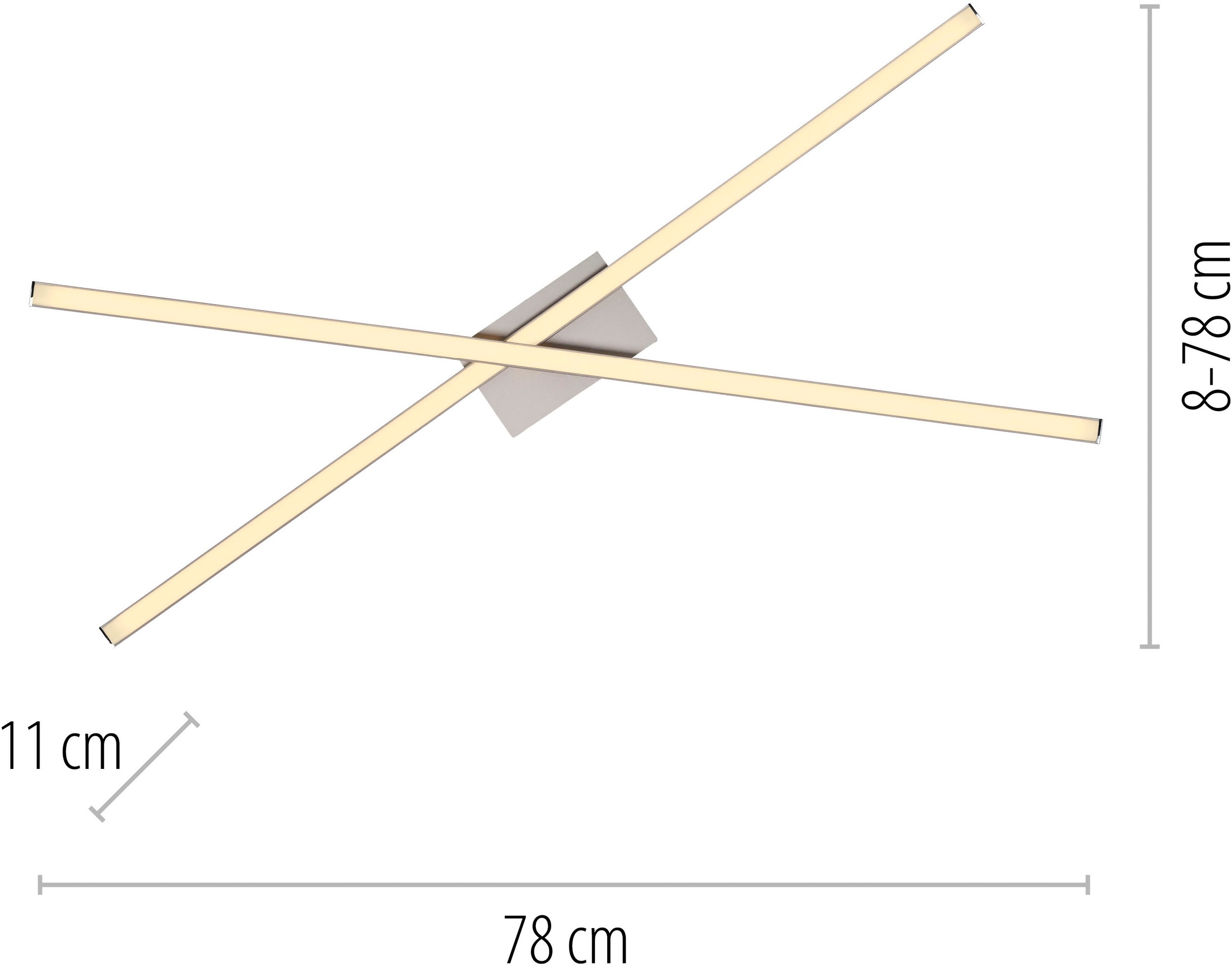 JUST LIGHT LED Deckenleuchte »SIMON« LED-Board 1 Stk. Warmweiß ein Profil drehbar