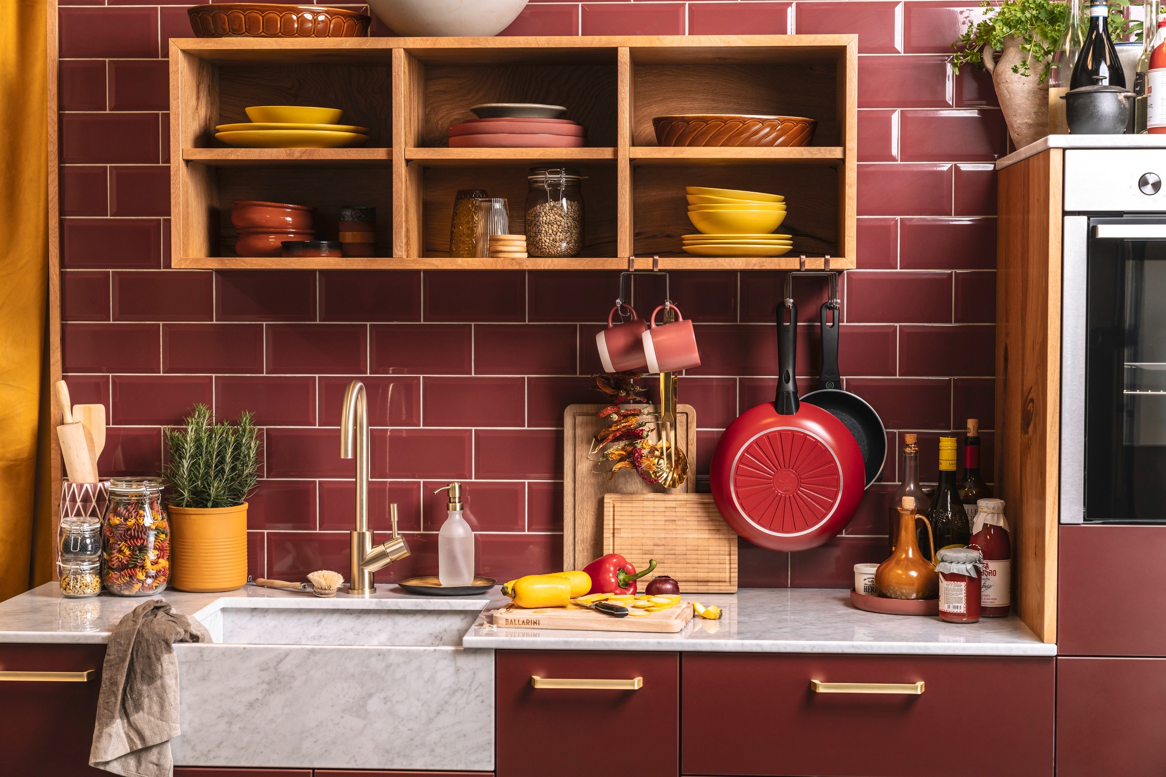 BALLARINI Bratpfanne »Caprera« Aluminium 1 Stk. tlg. Keramikbeschichtung, Thermopoint, bunt, Made in Italy