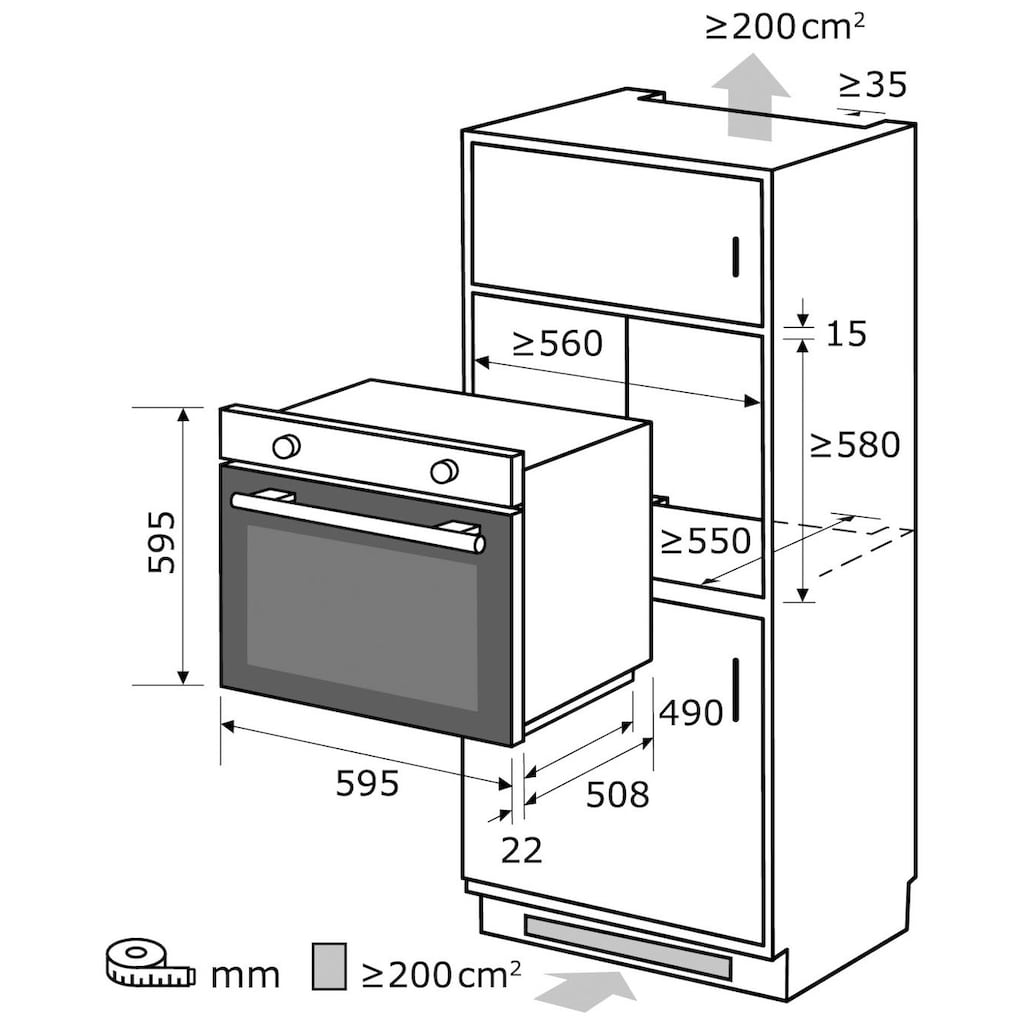 exquisit Einbaubackofen »EBE 555-1.1«, EBE 555-1.1