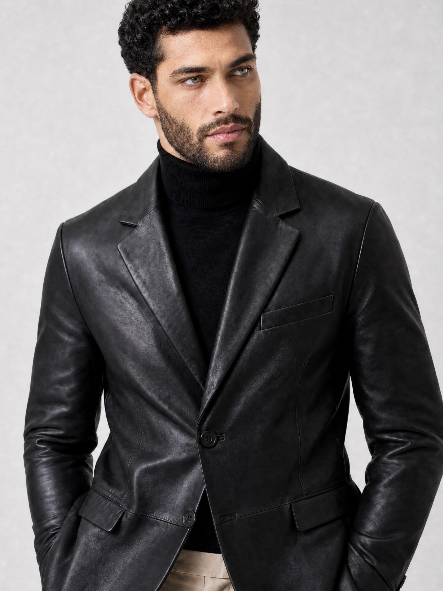 RICANO Kurzjacke »Lederjacke Diego« ohne Kapuze Handgefertigt aus echtem Leder