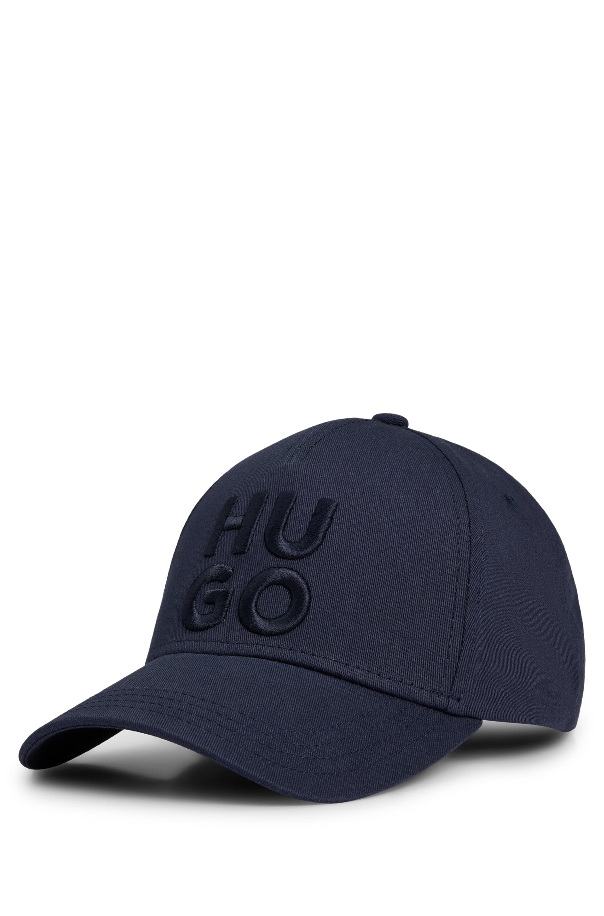 HUGO Fitted Cap »Jude-Stacked«, mit 3D Logostickerei, verstellbarer Verschluss, unisex