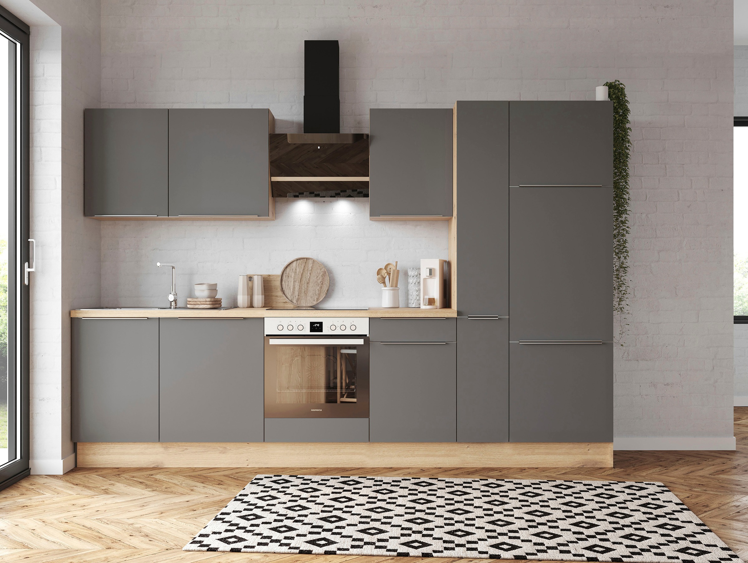 RESPEKTA Küchenzeile »Safado aus der Serie Marleen« Breite 310 cm, mit Soft-Close, in exklusiver Konfiguration für OTTO