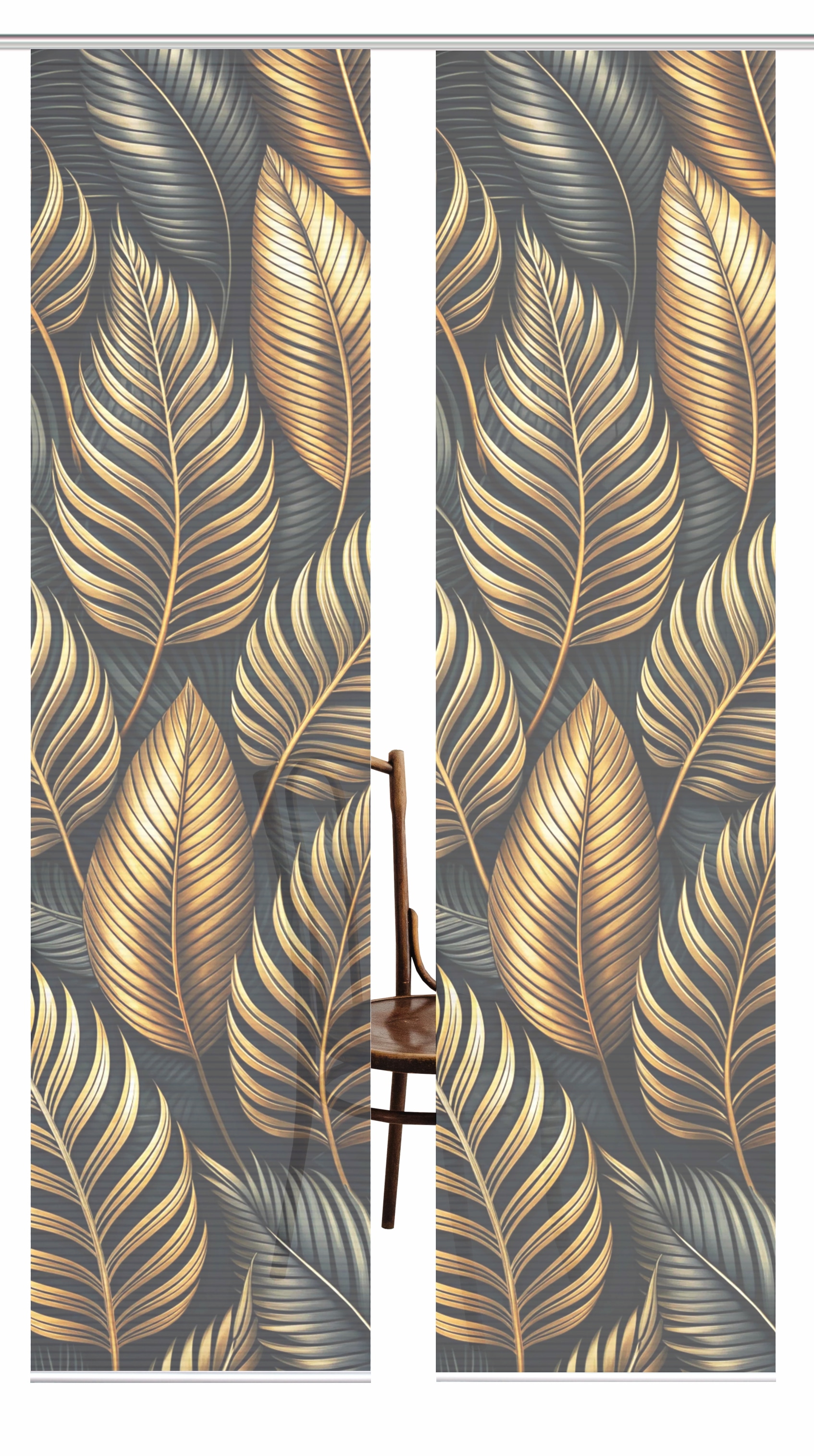 HOME in green Schiebegardine »ZEDRIC« Paneelwagen 2 Stk. tlg. Bambusoptik, SET, recycelt, Digitaldruck