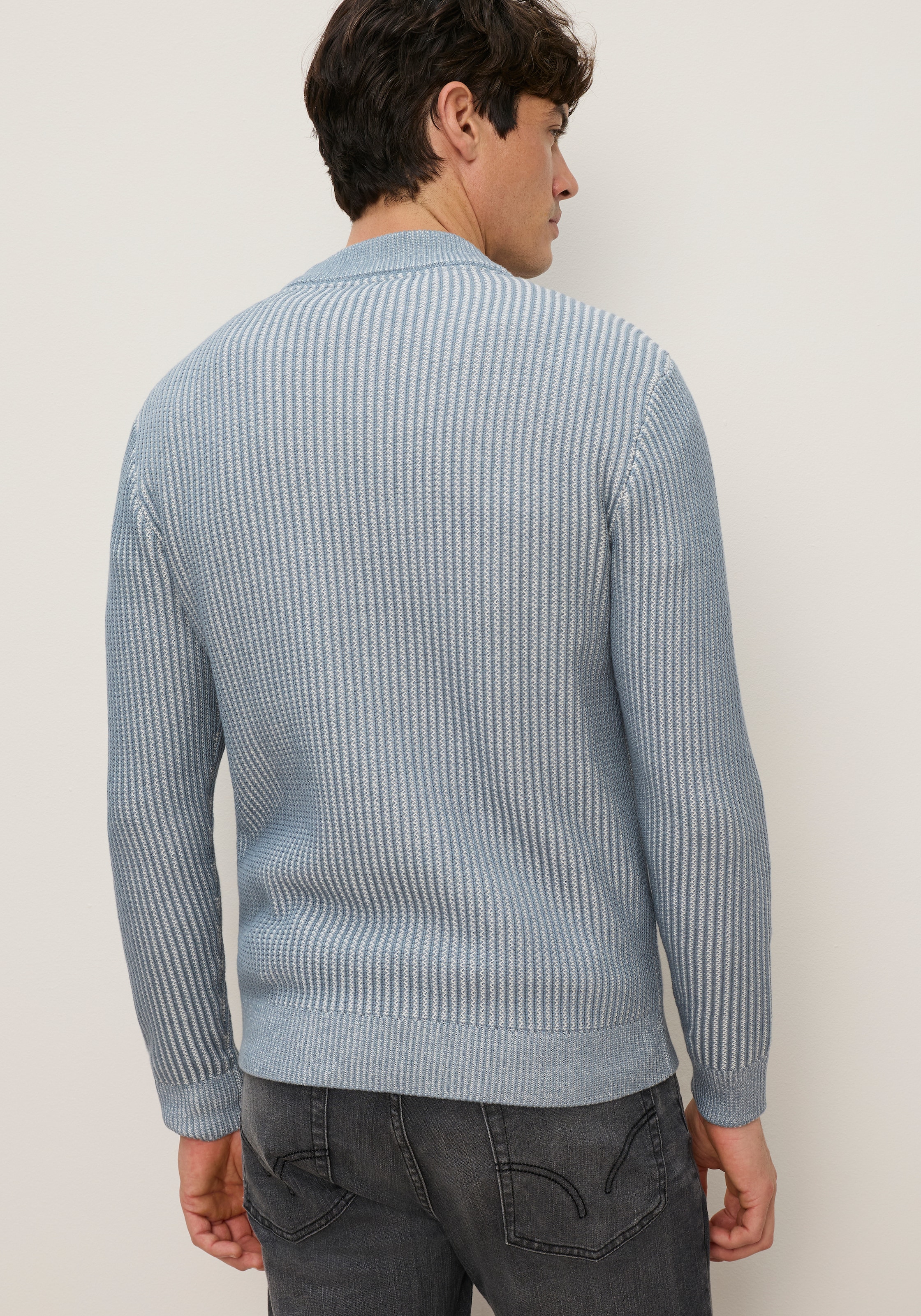 Man's World Stehkragenpullover »Neue Kollektion! Highlight 2-farbiger Struktureffekt« Strickmaterial, mit Rippbündchen am Ausschnitt, regular fit