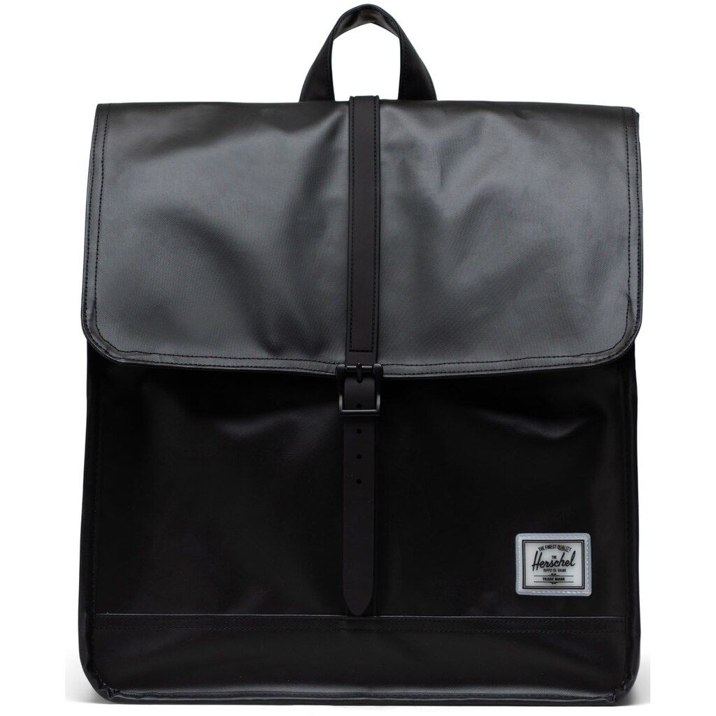 Herschel Cityrucksack »Weather Resistant, City Mid-Volume, Black«, mit Laptopfach; aus recyceltem Polyester mit TPE Beschichtung