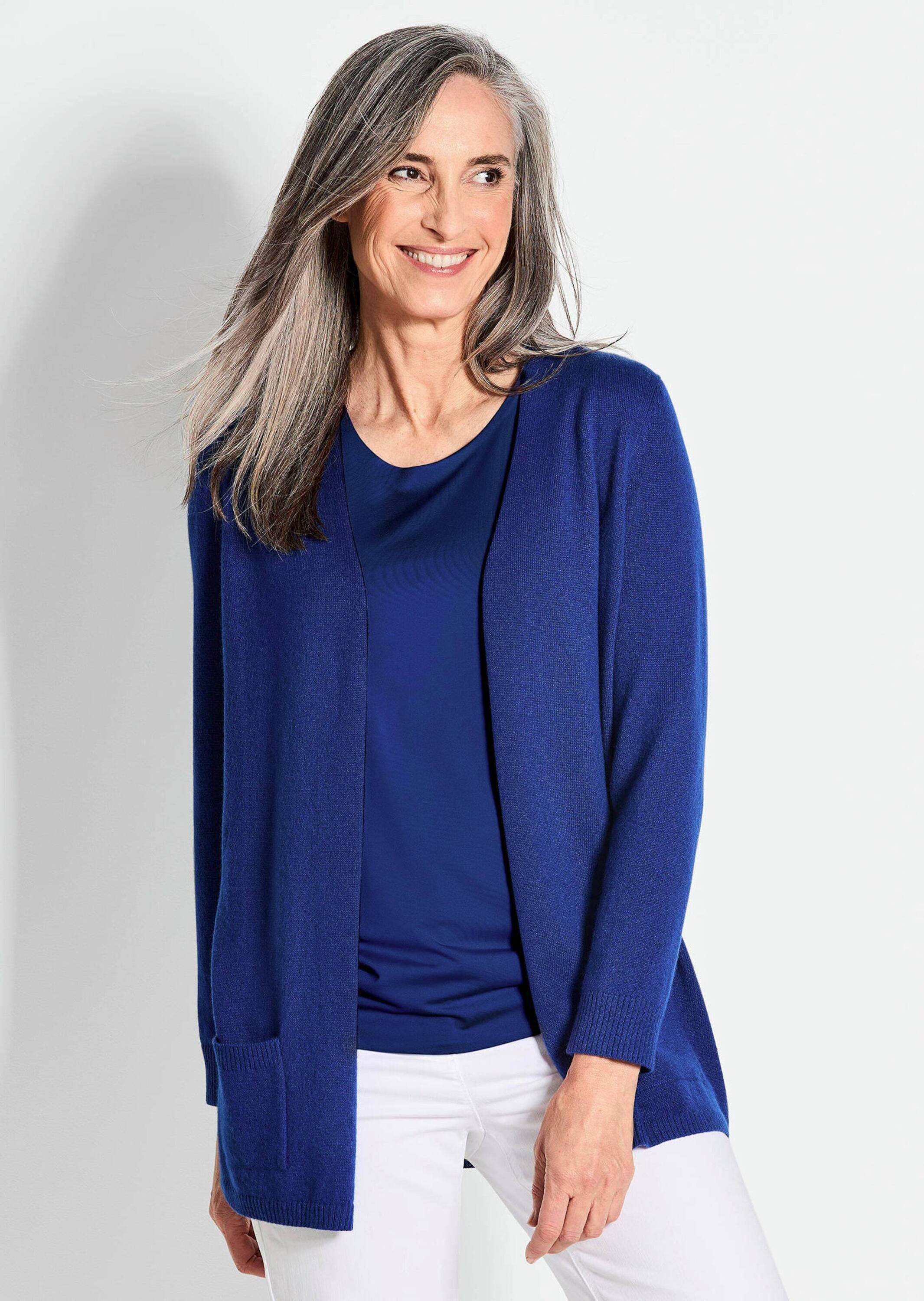 GOLDNER Strickjacke »Kurzgröße Langarm Feinstrick-Cardigan«