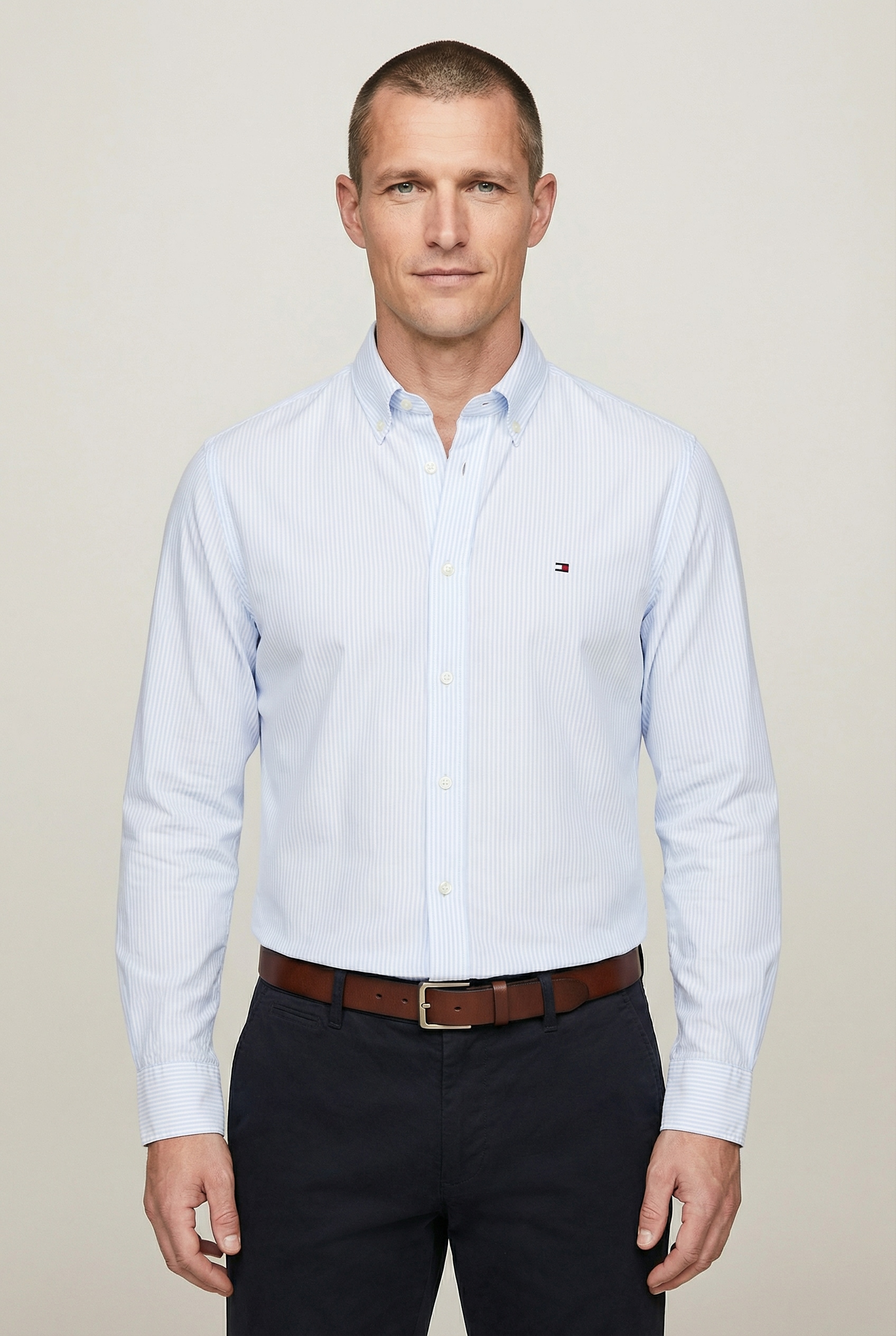 Tommy Hilfiger Langarmhemd »CORE FLEX POPLINE CLASSIC STRIPE« regular fit, Button-down-Kragen, feine Streifen