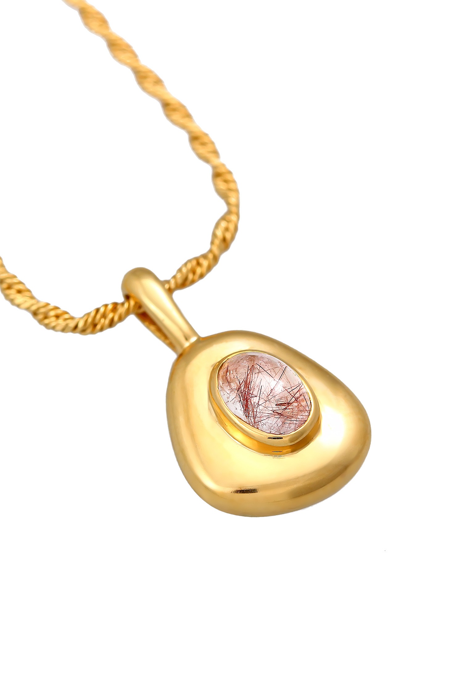 Elli Premium Silberkette »Halskette Quarz Engelshaar Kordelkette 925 Silber«