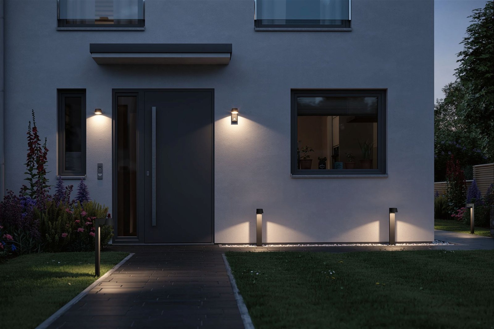 Paulmann LED Außen-Wandleuchte »Capea IP44 96x128mm 3000K 6W 500lm 230V Anthrazit Aluminium«, 1 flammig