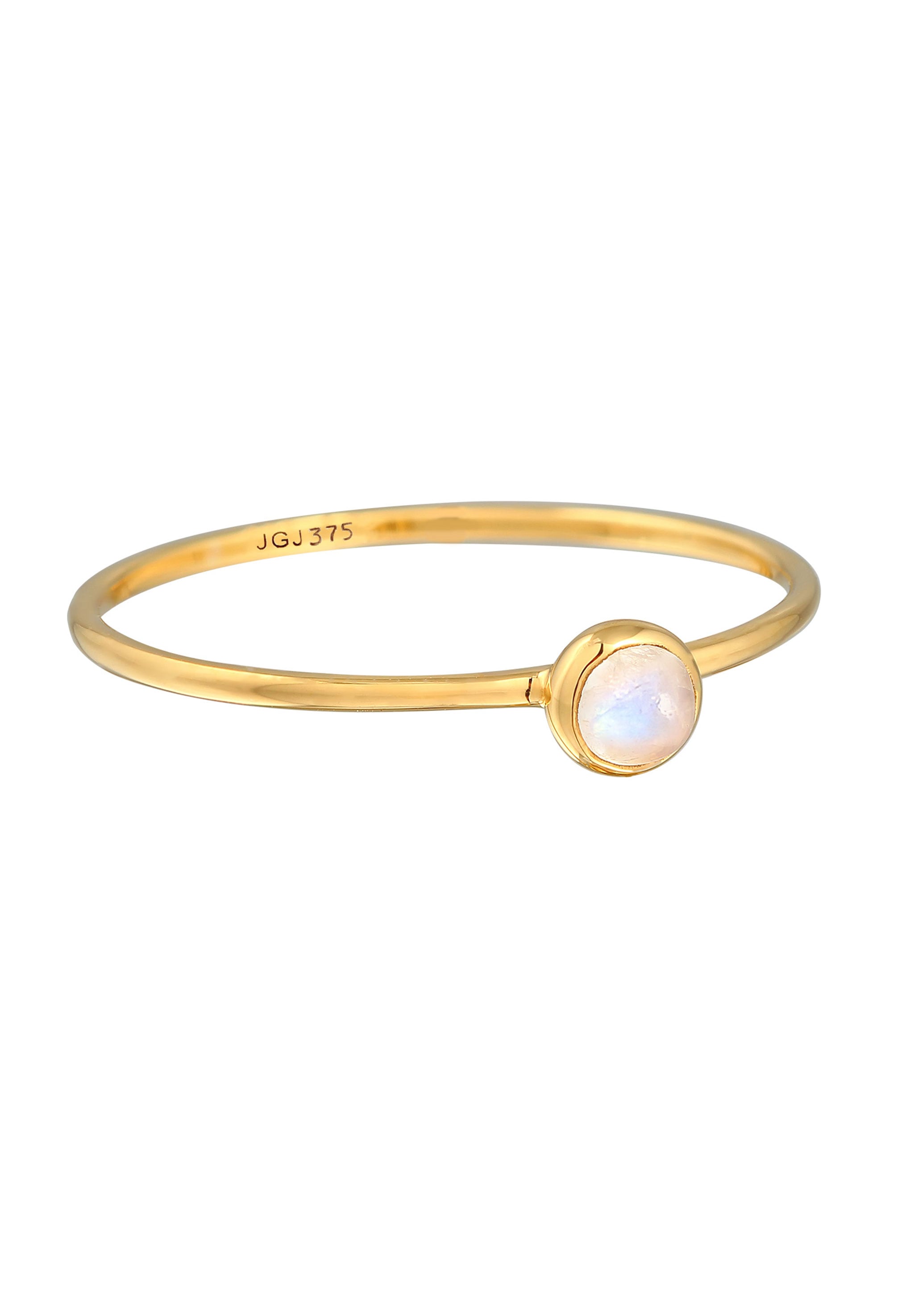 Elli Premium Silberring »Ring Solitär Mondstein Edelstein 375 Gelbgold«