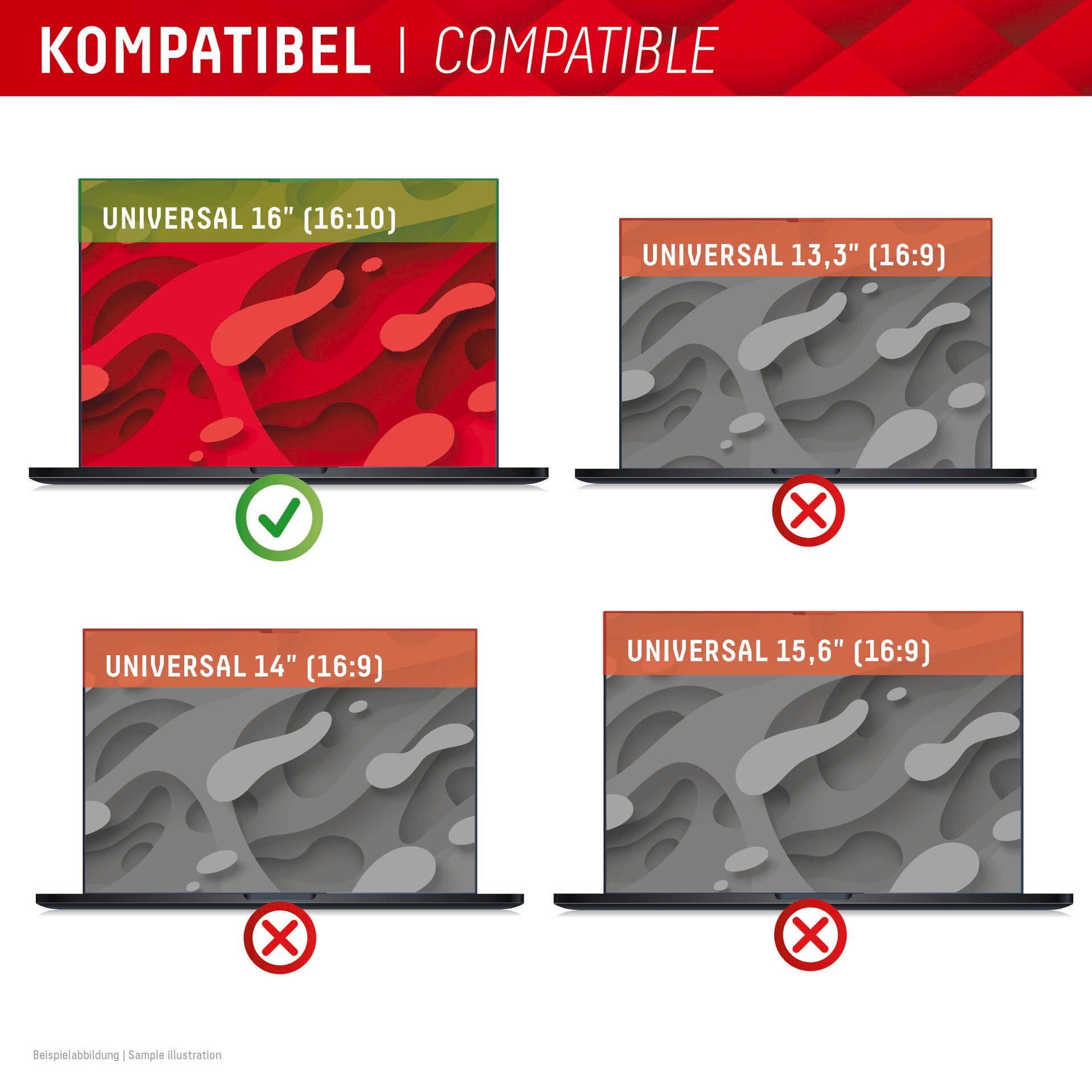 Displex Displayschutzfolie »Privacy Safe« universal, 16:10, Blickschutzfolie, Schutzfolie, Bildschirmschutz