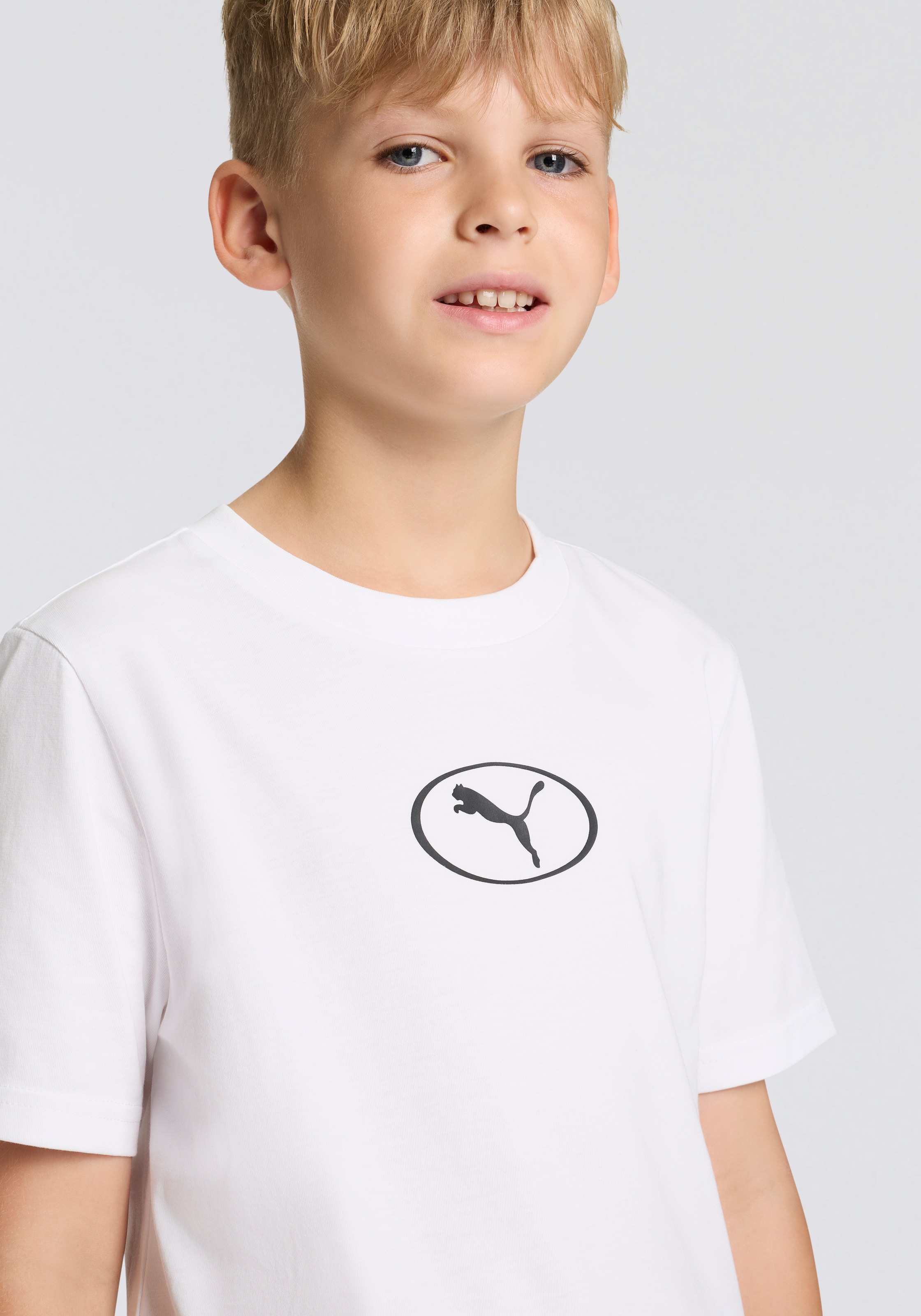 PUMA T-Shirt »SPORT RIB COLLAR TEE B« Kurzarm, Rundhalsausschnitt, aus Jersey-Material
