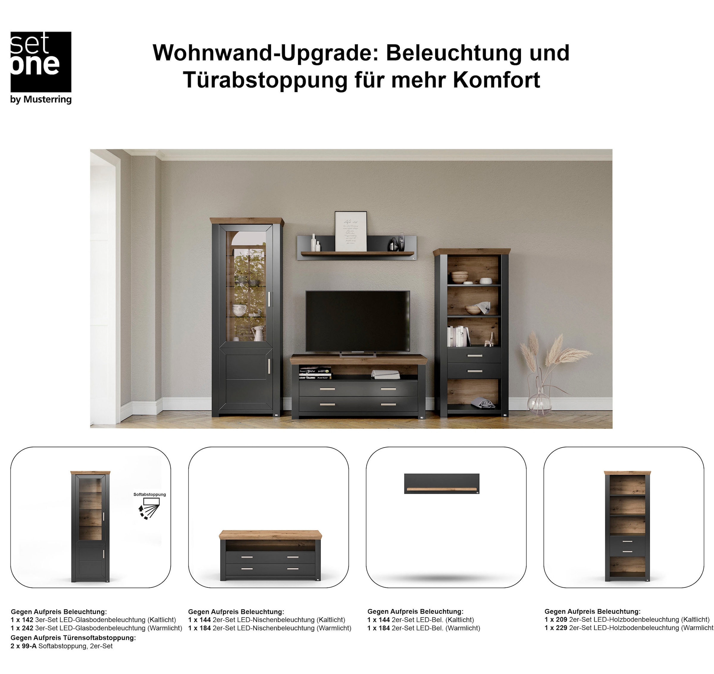 set one by Musterring Wohnwand »York« 4 Stk. tlg.