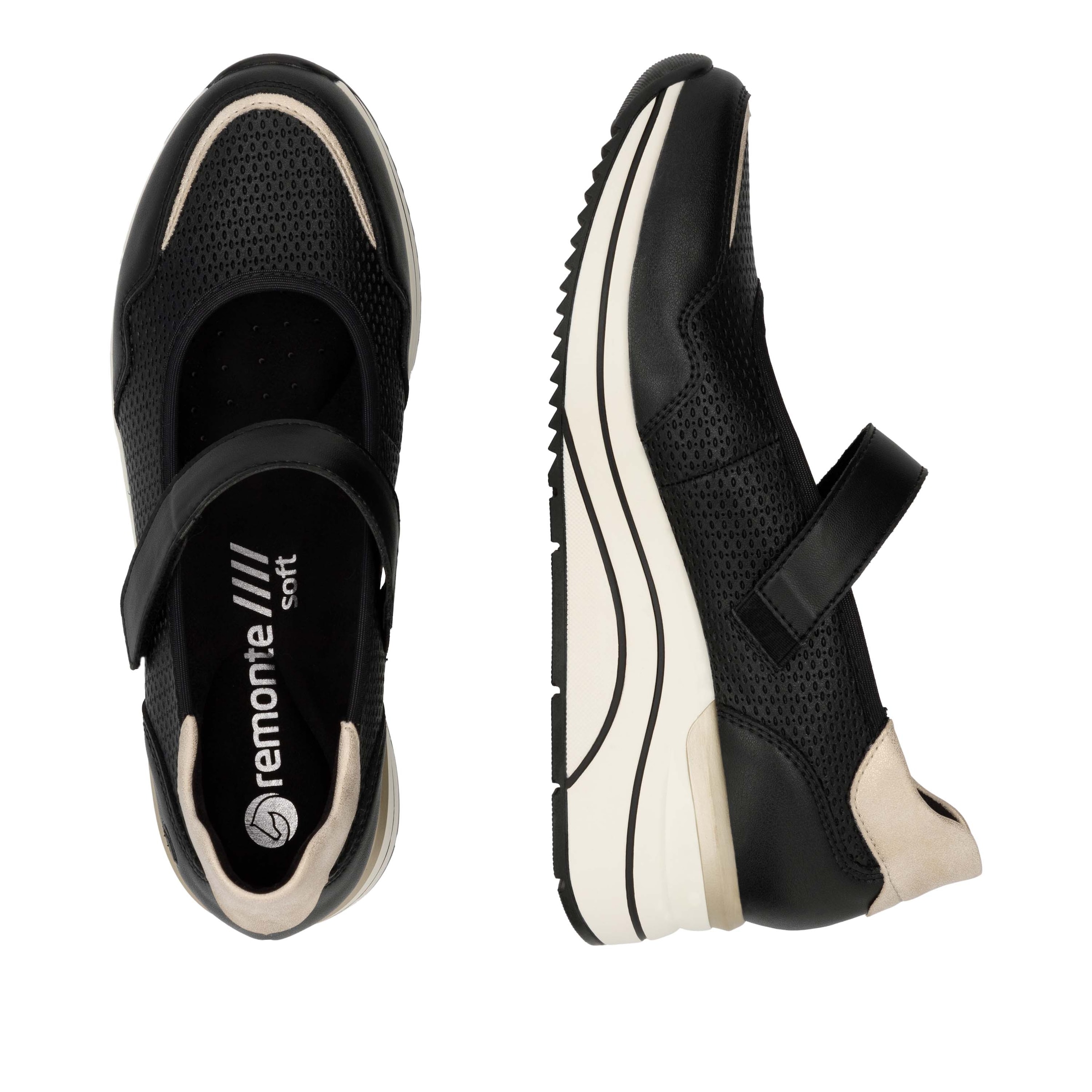 Remonte Riemchenballerina, Keilabsatz, Halbschuh, Freizeitschuh mit Soft-Einlage