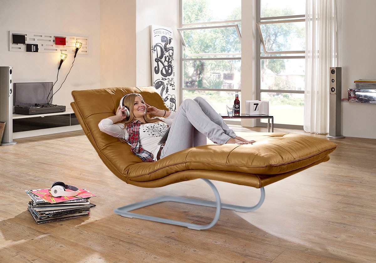 W.SCHILLIG Relaxliege »daily dreams«, in Waffelkissen-Optik, wahlweise mit Motor, silber matt, in 2 Breiten